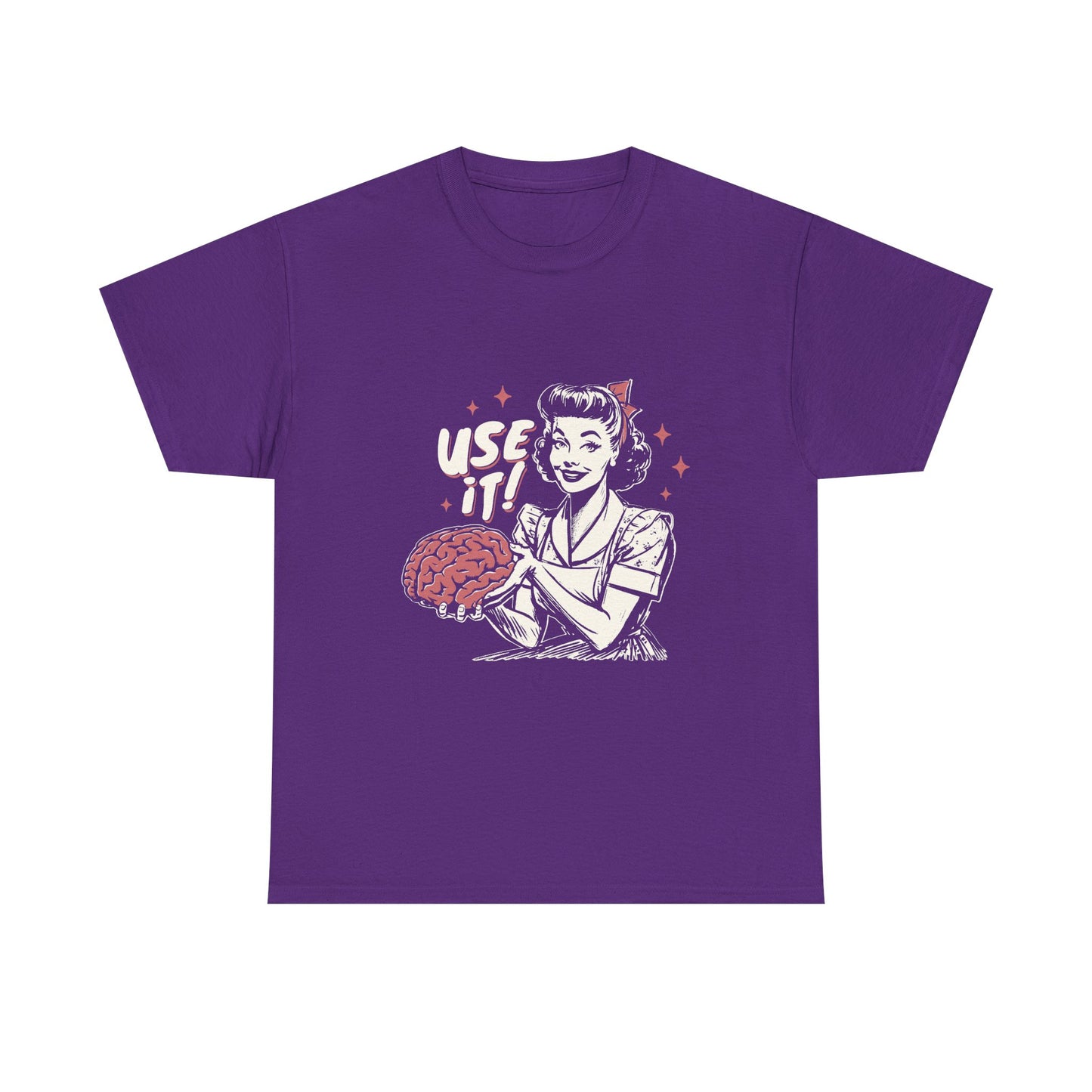 Use It! Retro Nurse Holding Brain Vintage Graphic Tee