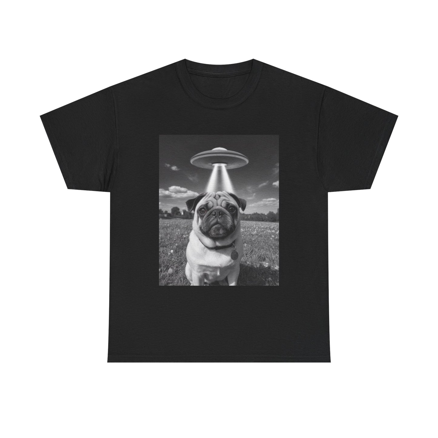 Pug Abduction Tee - Funny UFO Dog Graphic Shirt