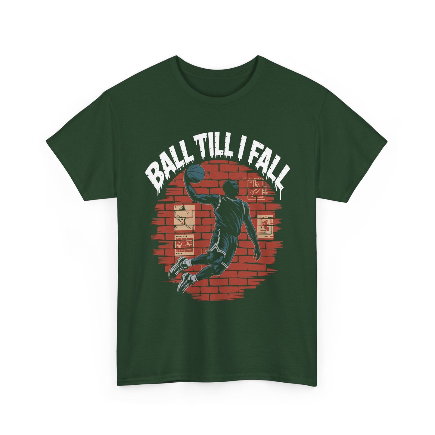 Basketball 'Ball Till I Fall' Tee — Vintage Brick Dunk Graphic T-Shirt