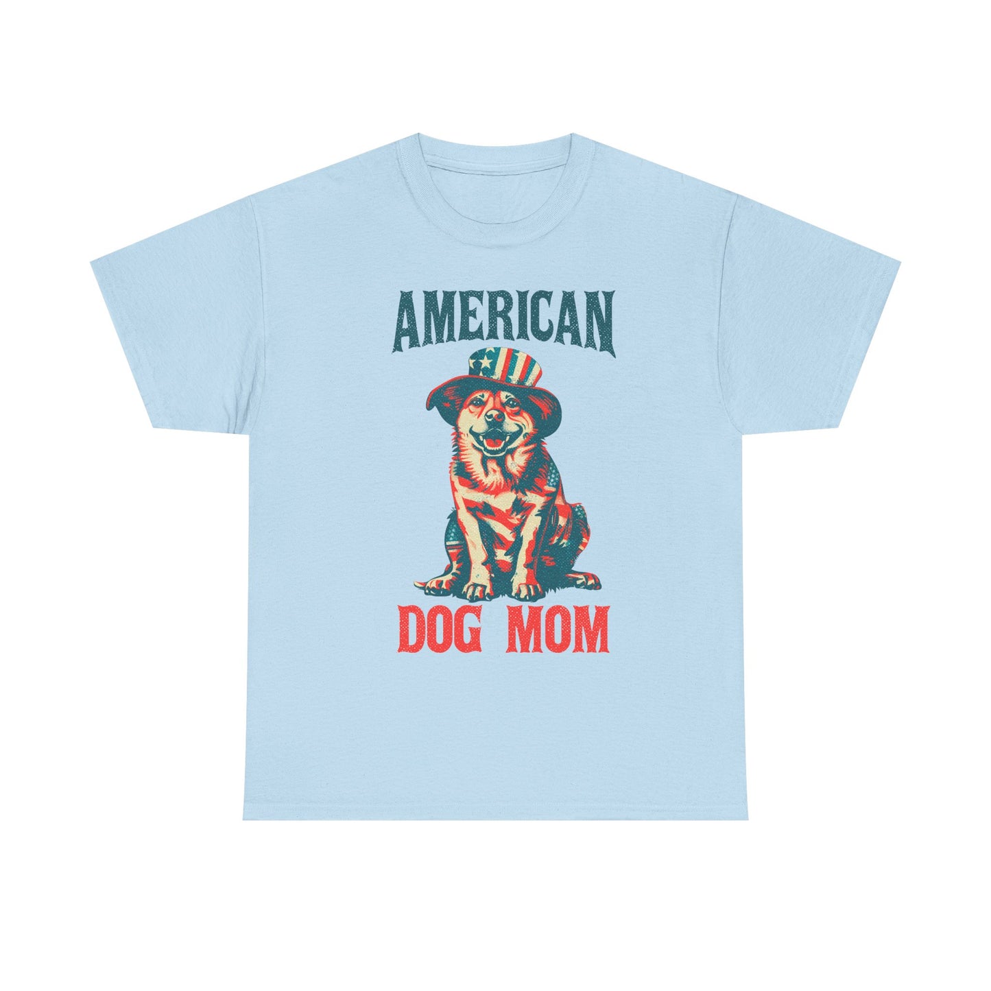 American Dog Mom T-Shirt — Patriotic Pup Tee for Dog Lovers
