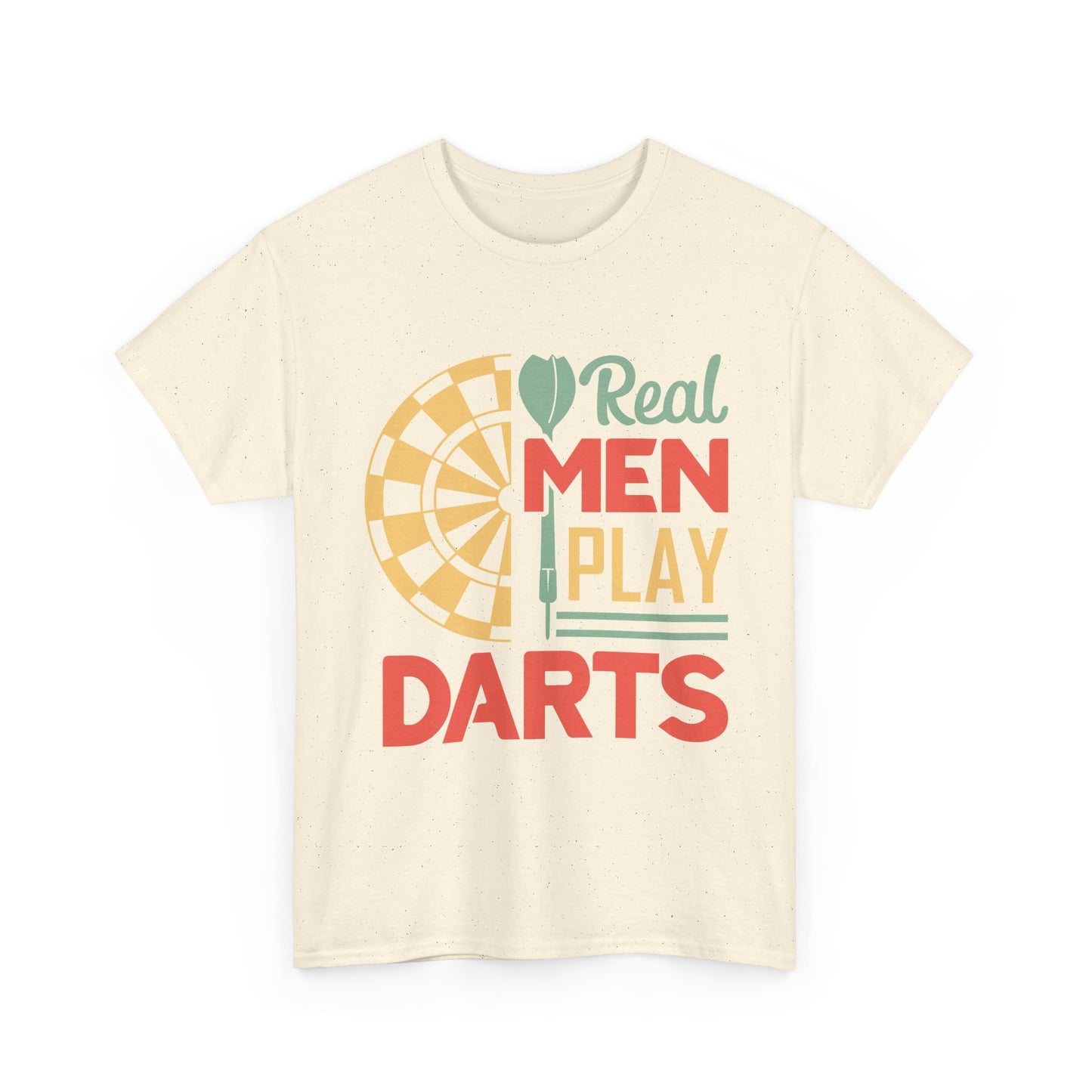 Darts T-Shirt — “Real Men Play Darts” Retro Dartboard Tee