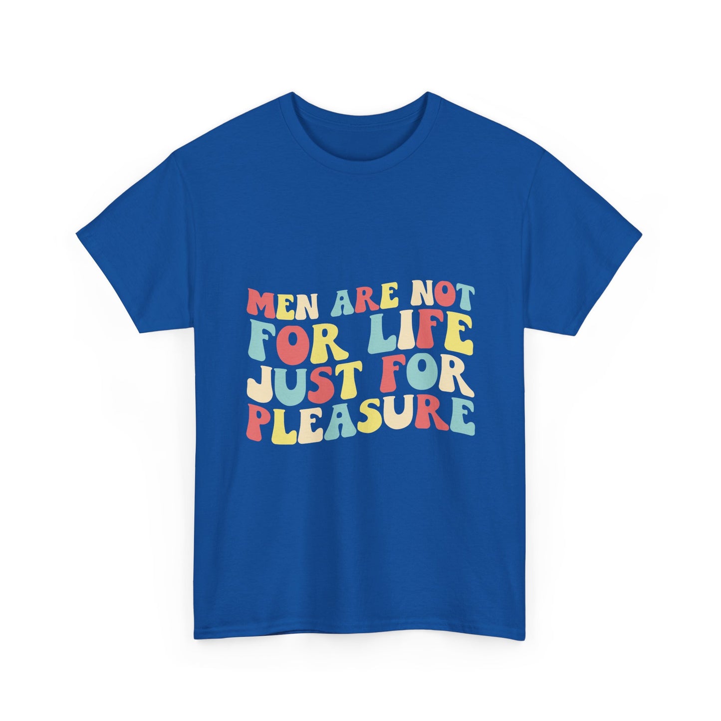 T-Shirt — "Men Are Not For Life Just For Pleasure" Retro Colorblock Graphic Tee