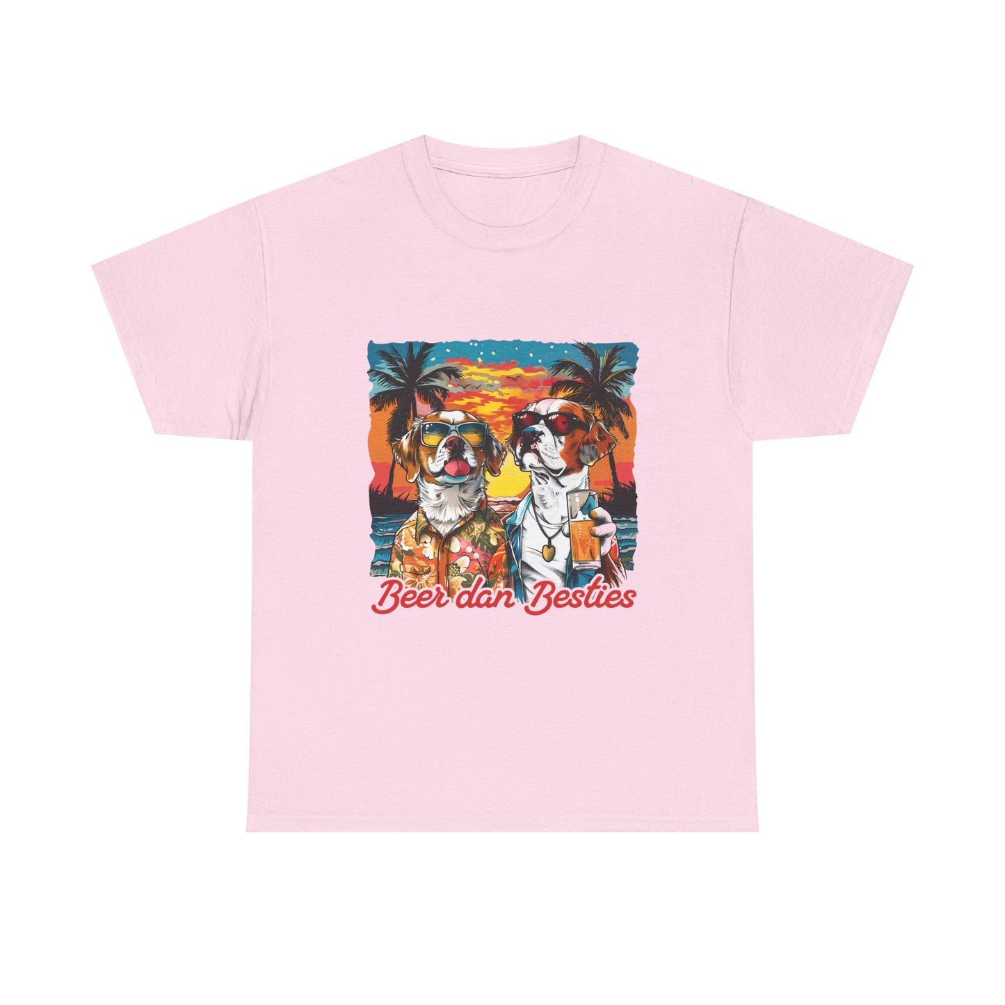 T-Shirt — 'Beer dan Besties' Retro Sunset Dogs Tee