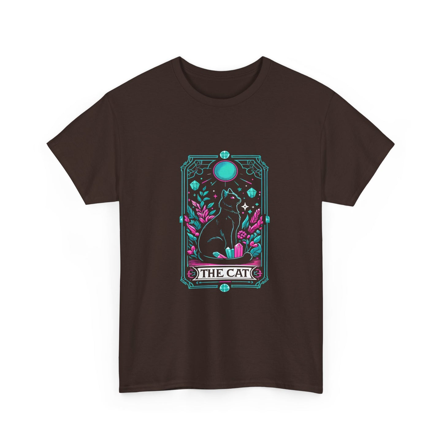 Cat Tarot T-Shirt — "The Cat" Mystical Black Tee