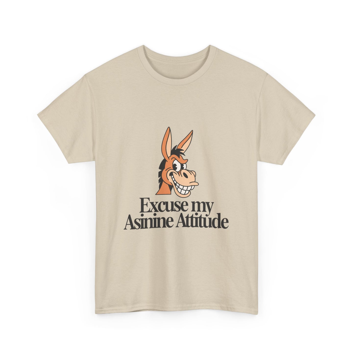 Funny Donkey Tee — "Excuse My Asinine Attitude" Casual Graphic T-Shirt