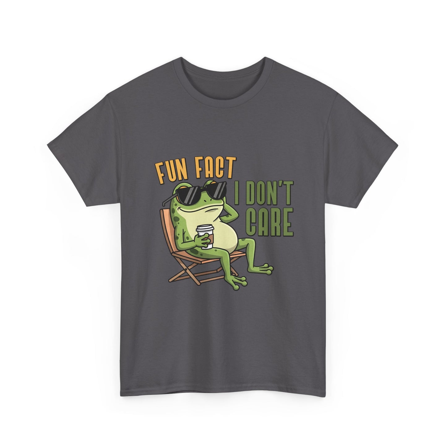 T-Shirt — 'Fun Fact I Don't Care' Relaxed Frog Graphic Tee