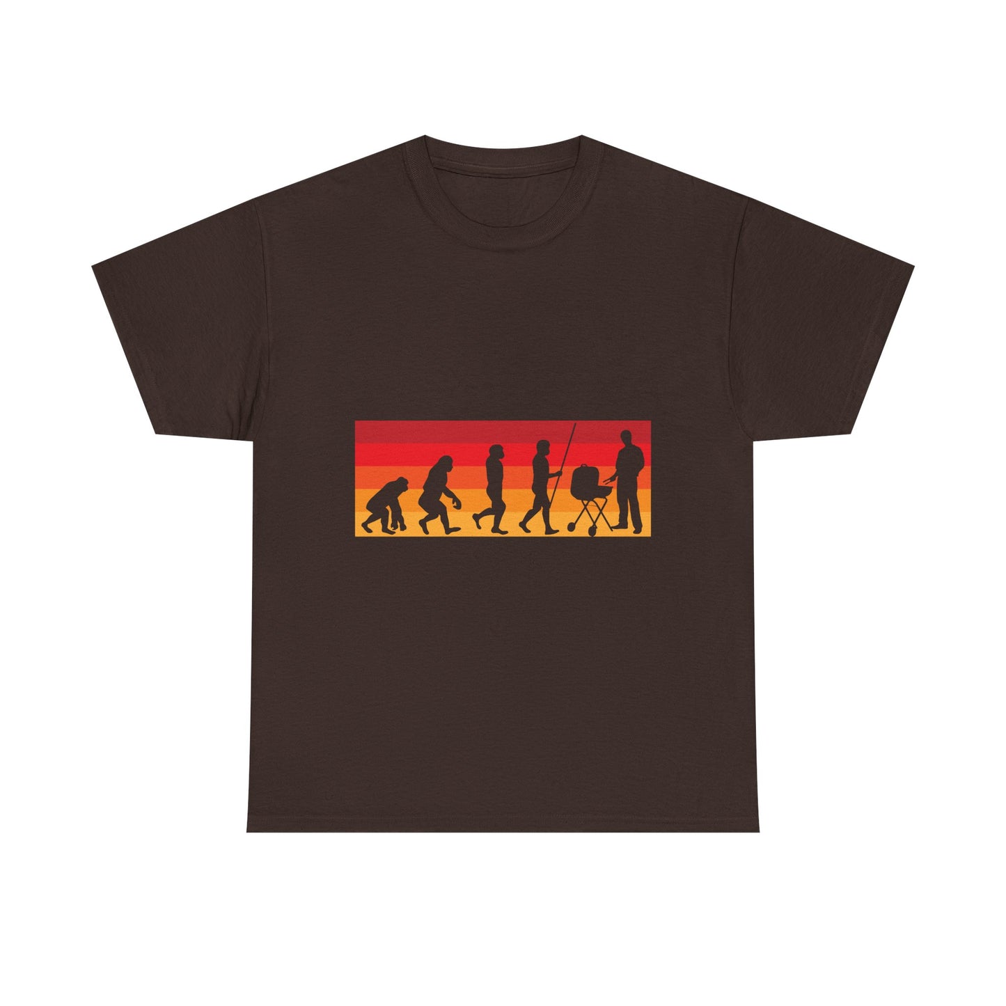 Evolution of Parenthood T-Shirt — Retro Sunset Dad to Parent Silhouette Tee