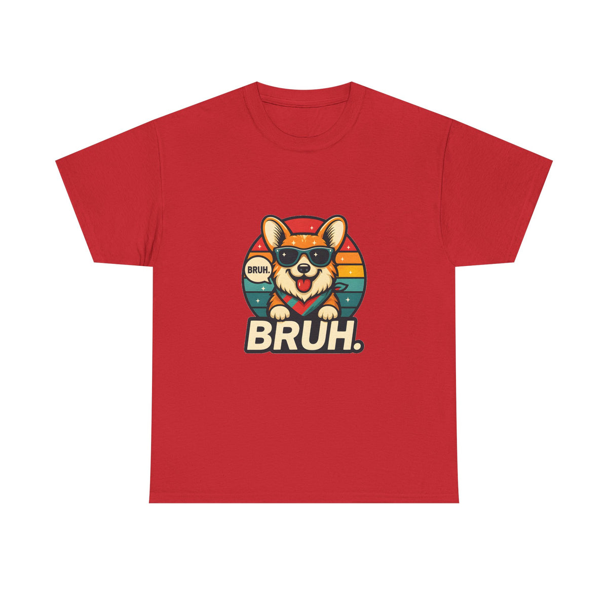 Corgi 'BRUH' Graphic Tee - Retro Sunglasses Dog T-Shirt