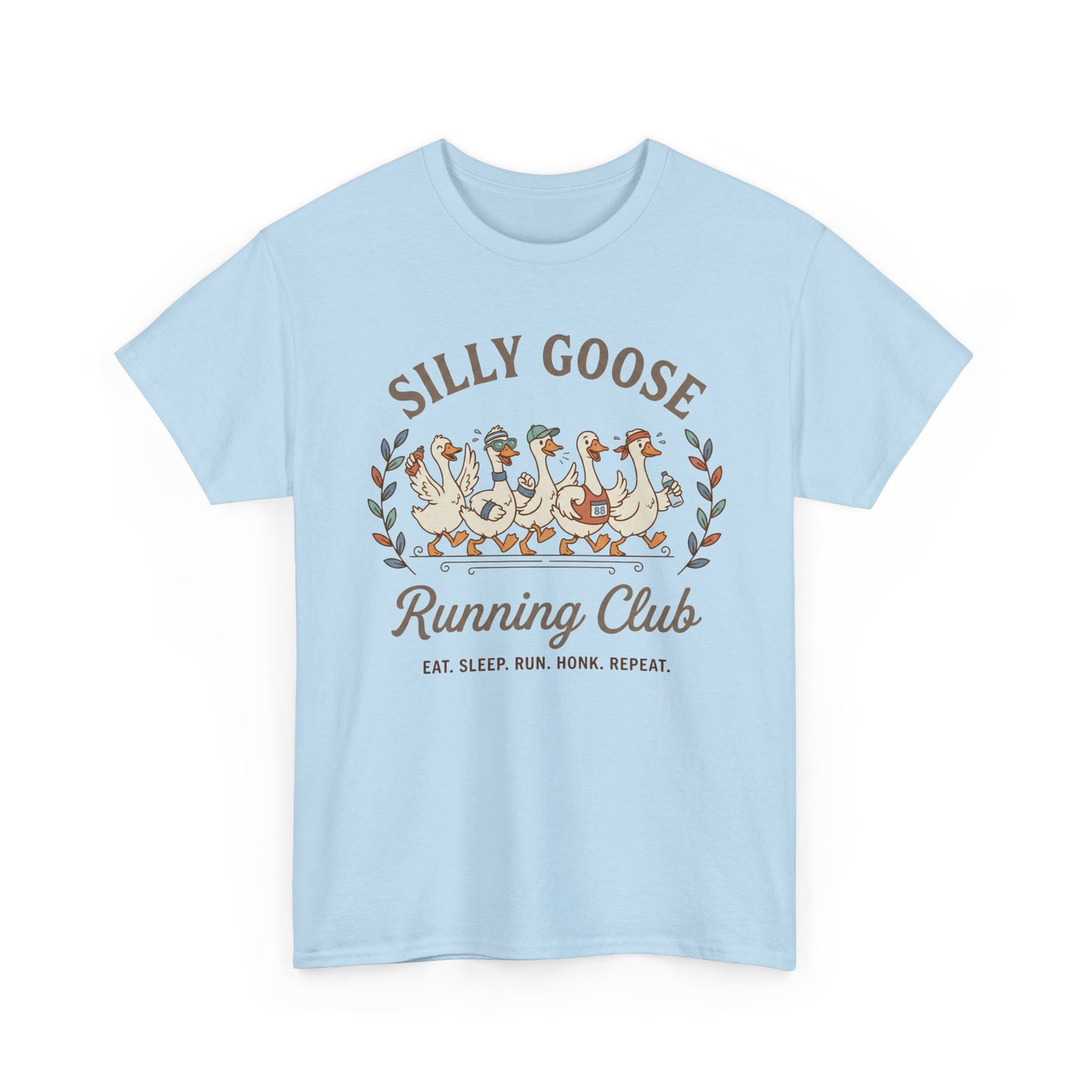 Silly Goose Running Club T‑Shirt — Funny Runner Tee (Eat. Sleep. Run. Honk. Repeat.)