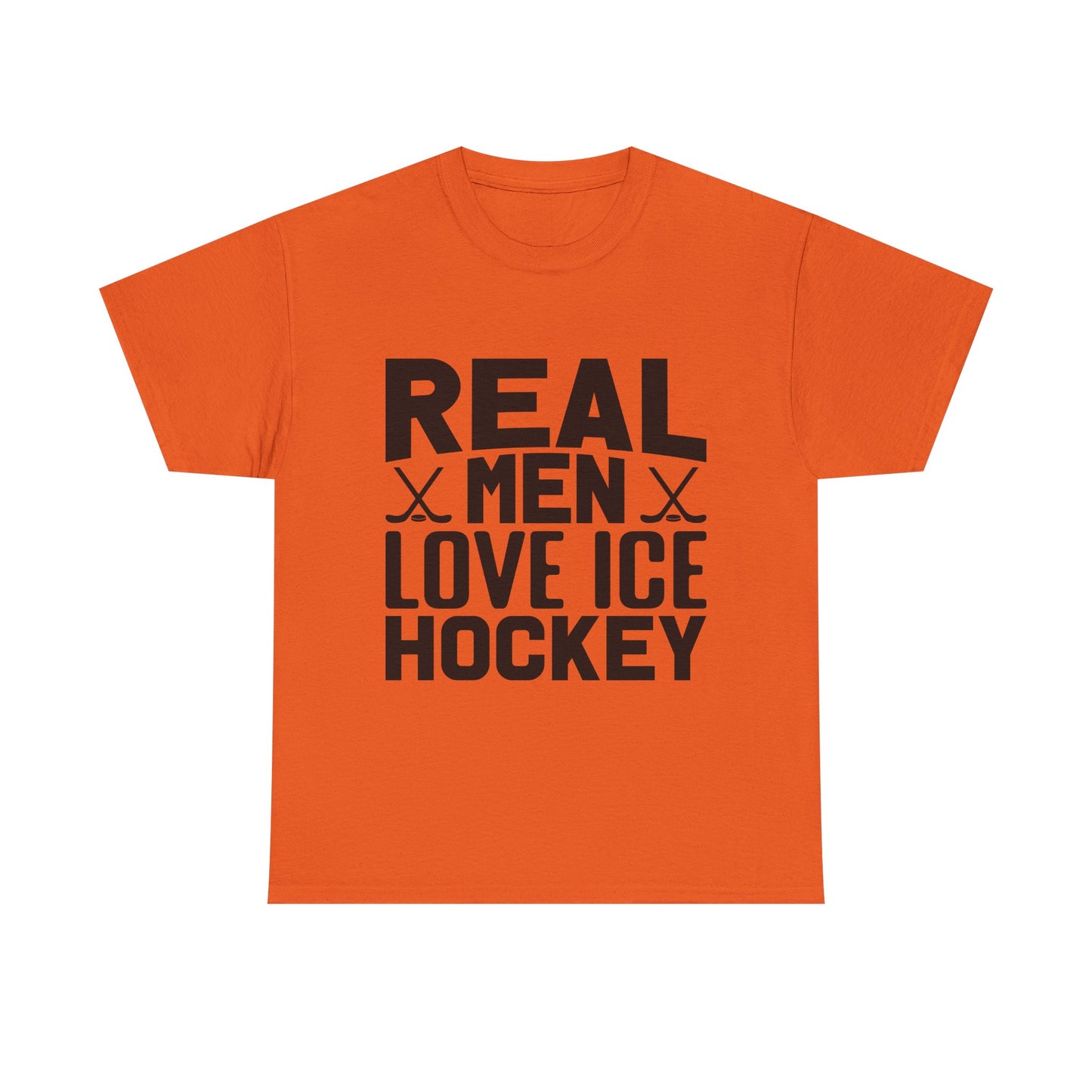 Ice Hockey T-Shirt — "Real Men Love Ice Hockey" Graphic Tee