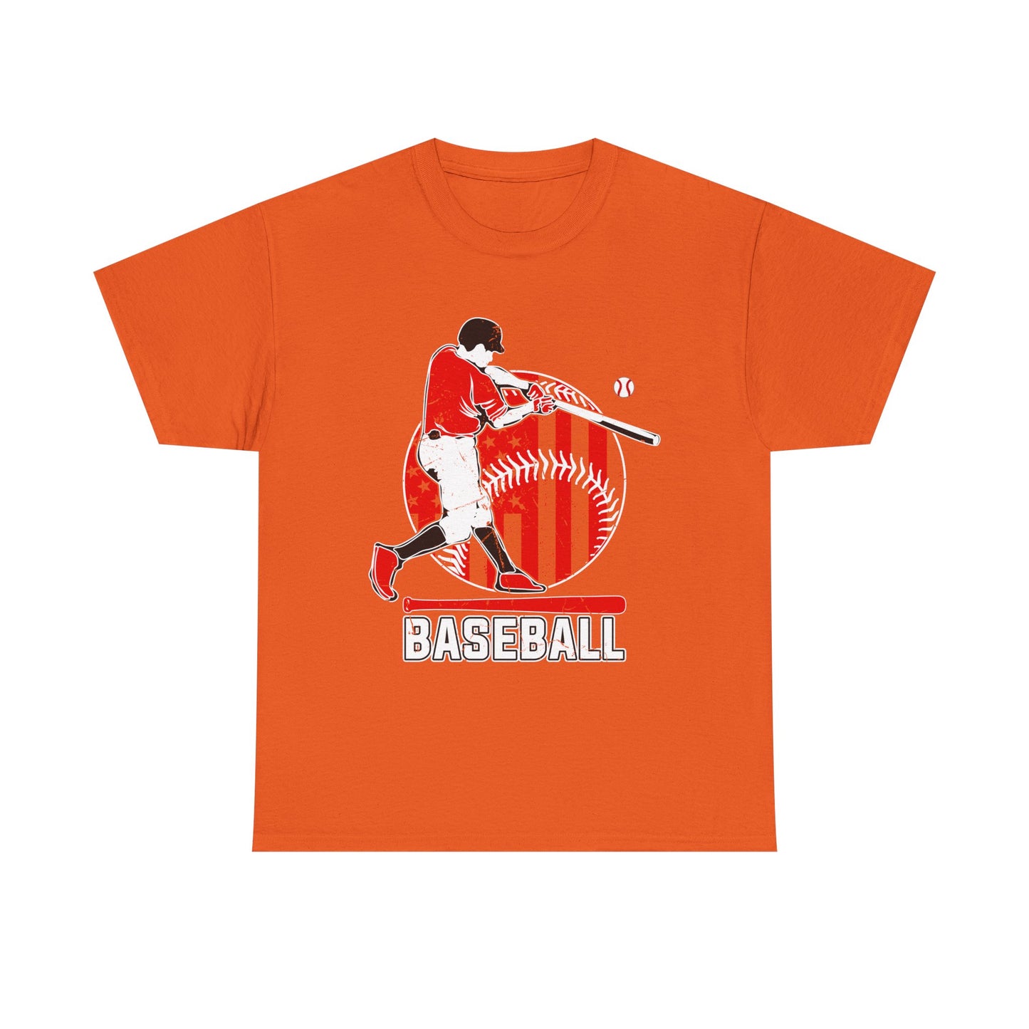 Baseball Player Graphic Tee — Vintage Red Batter Design