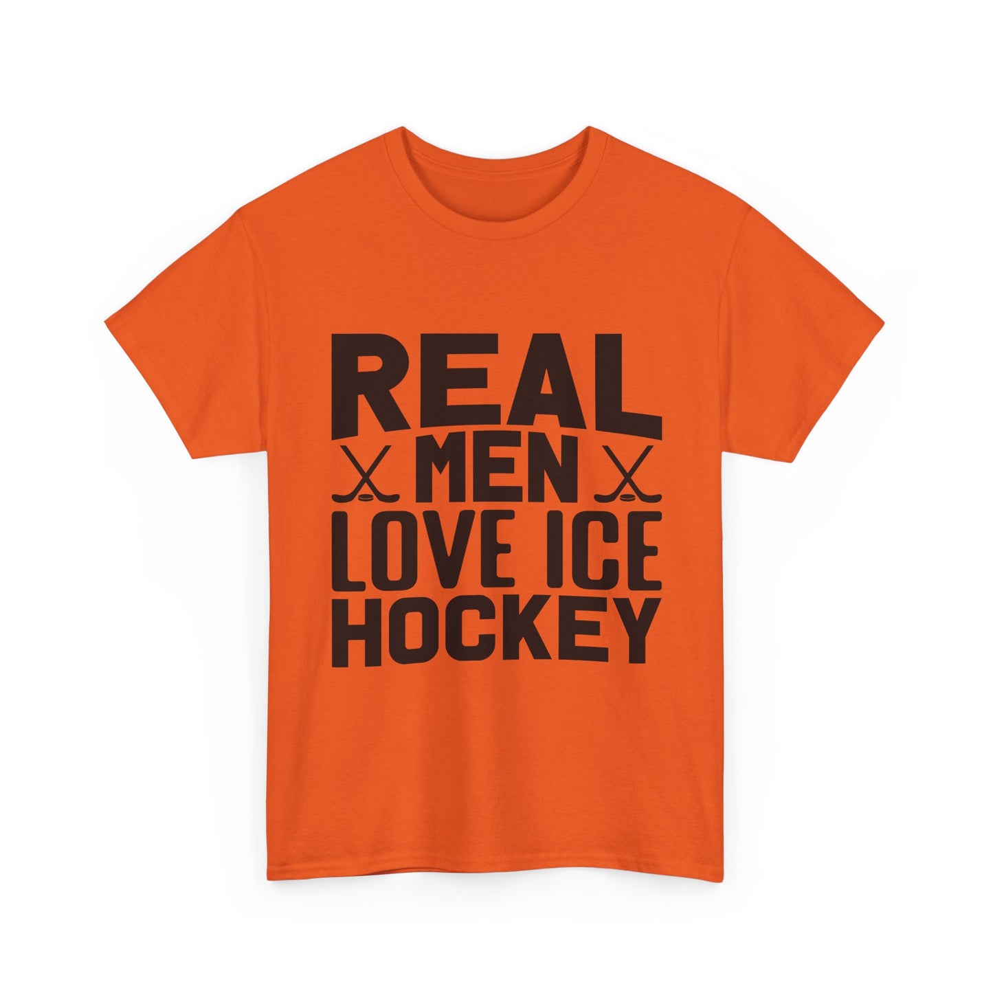Ice Hockey T-Shirt — "Real Men Love Ice Hockey" Graphic Tee