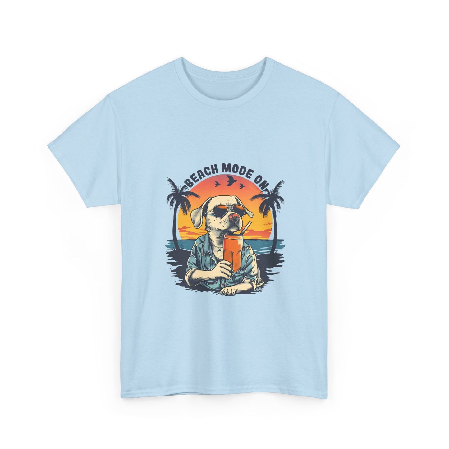 Beach Mode On T-Shirt — Retro Surf Dog Summer Tee