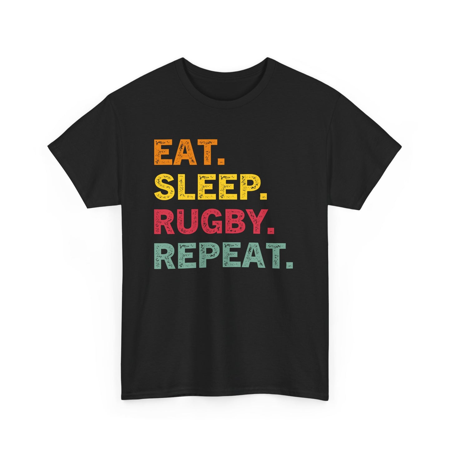 Rugby T-Shirt – "Eat. Sleep. Rugby. Repeat." Graphic Tee for Players & Fans