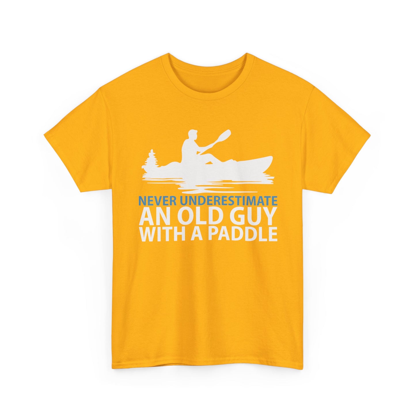 Kayak T-Shirt — "Never Underestimate An Old Guy With A Paddle" Vintage Paddleboarding Tee