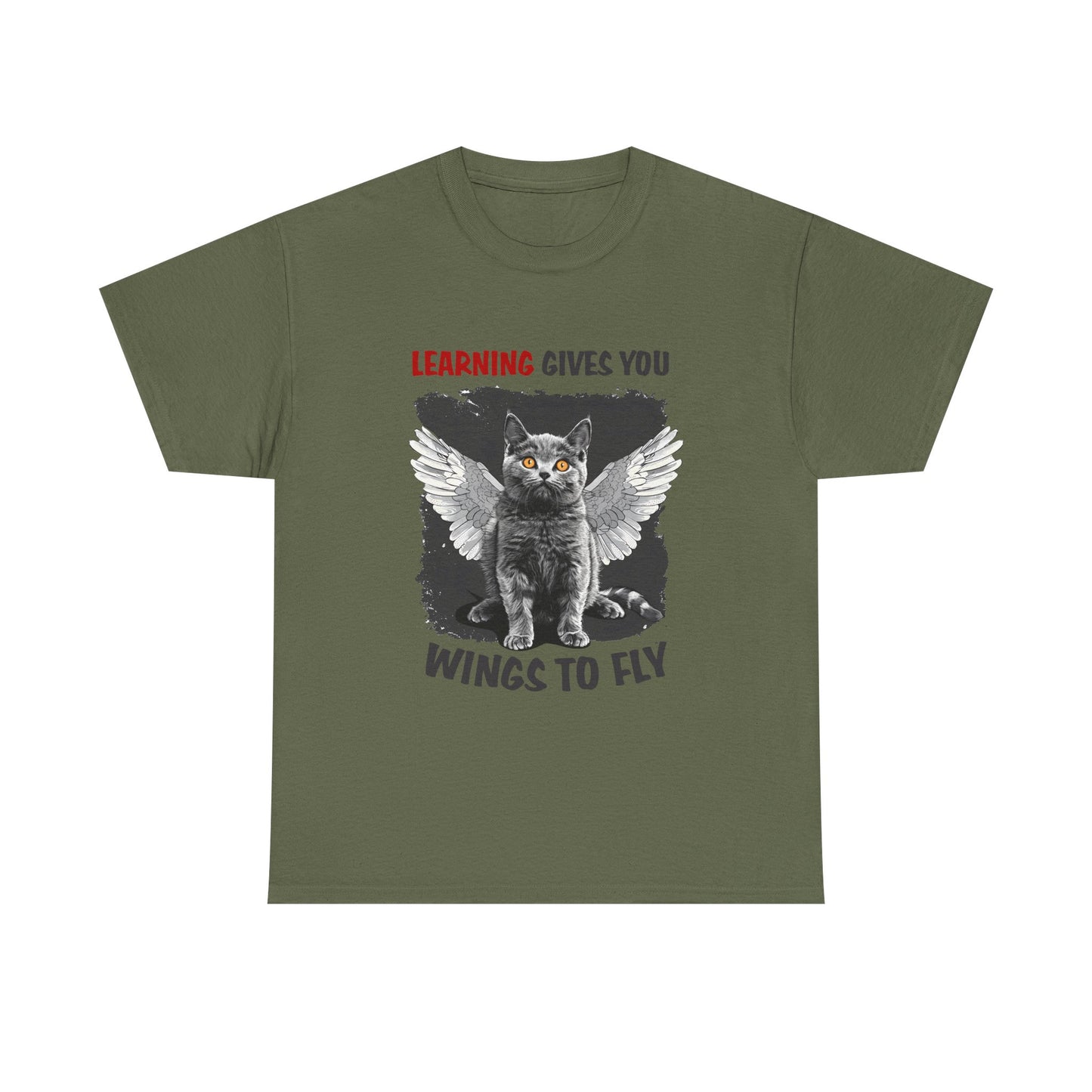 Learning Gives You Wings To Fly Cat T-Shirt