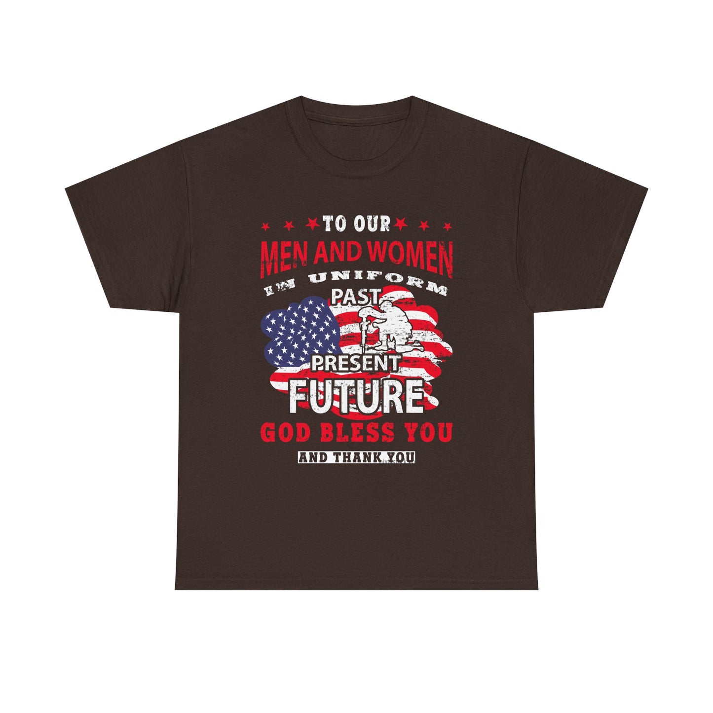 Veterans Tribute T-Shirt — "To Our Men and Women" American Flag Military Tee