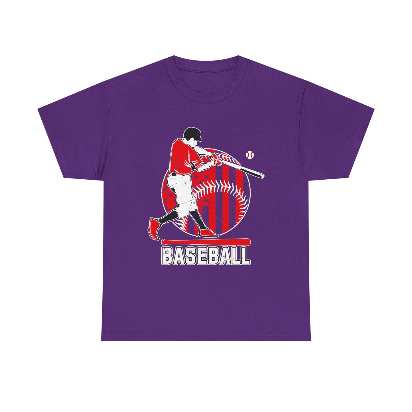 Baseball Player Graphic Tee — Vintage Red Batter Design