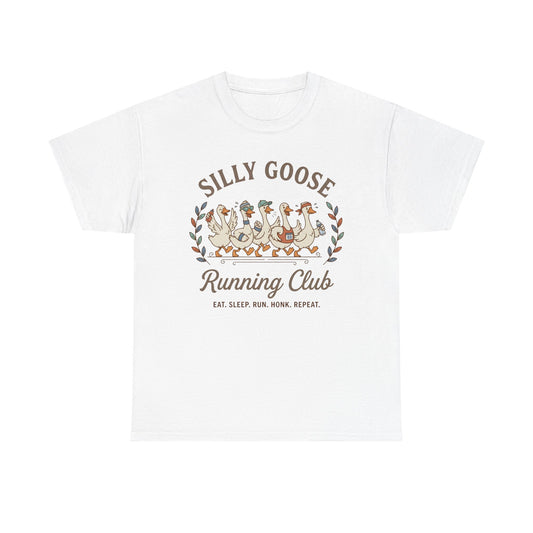 Silly Goose Running Club T‑Shirt — Funny Runner Tee (Eat. Sleep. Run. Honk. Repeat.)