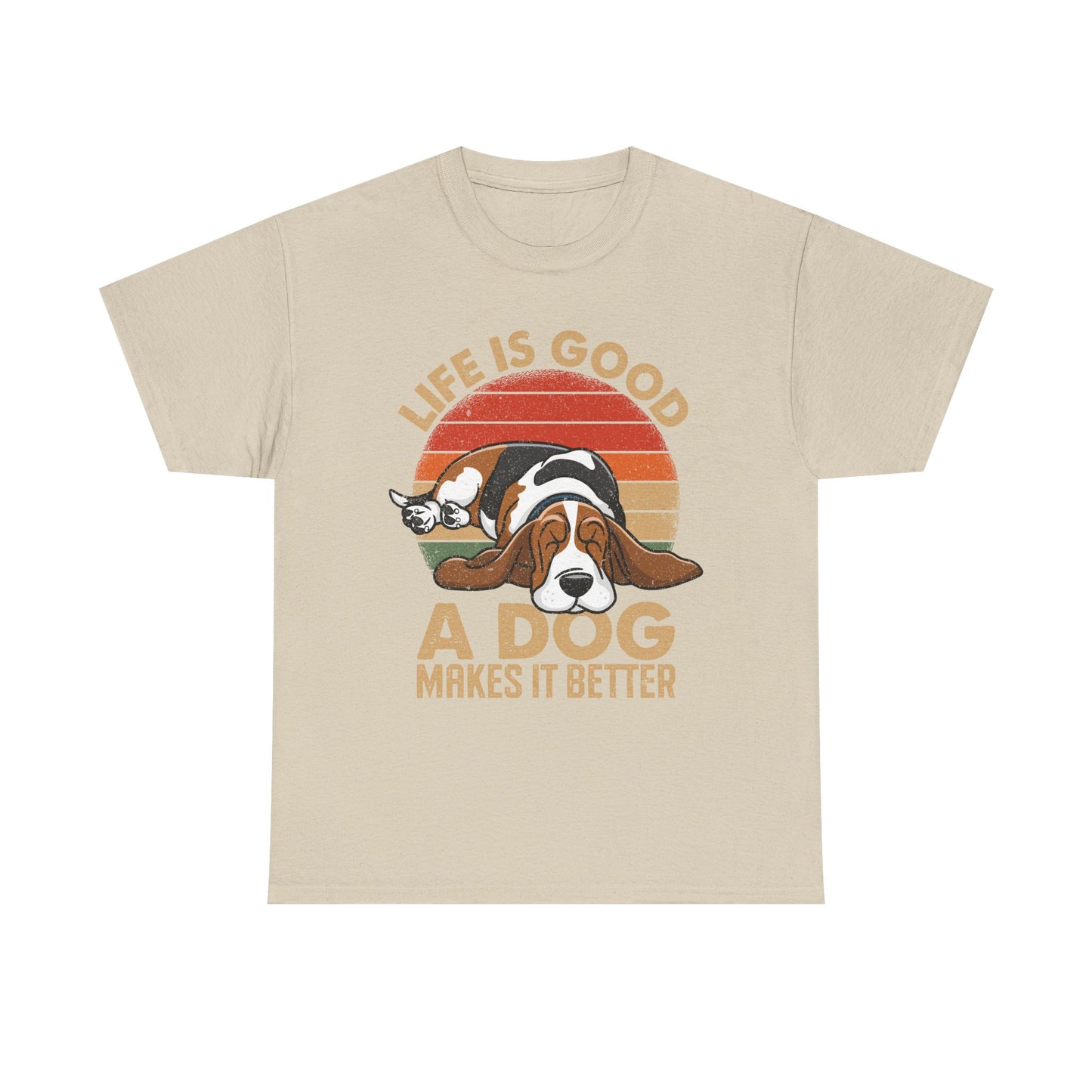 Life Is Good "A Dog Makes It Better" T-Shirt — Cute Retro Dog Lover Tee