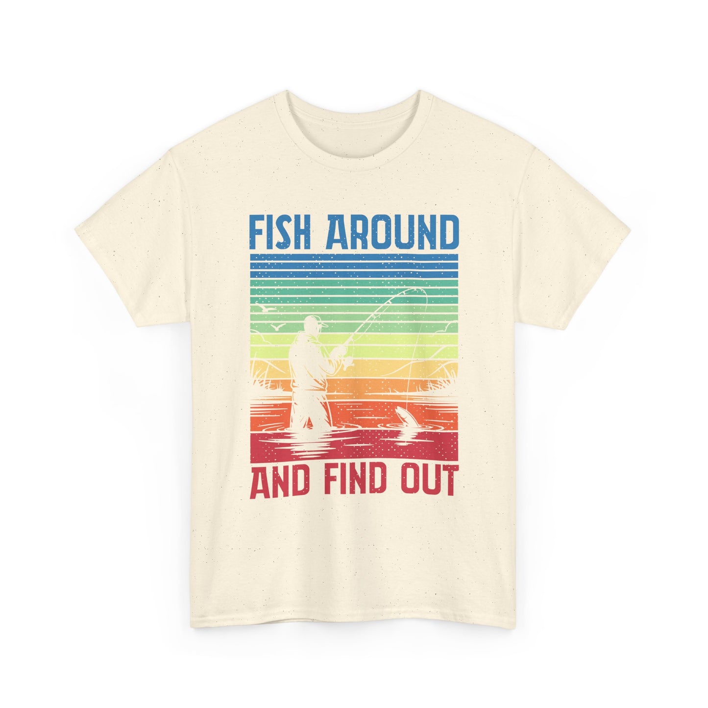 Fishing T-Shirt - "Fish Around and Find Out" Retro Sunset Angler Tee