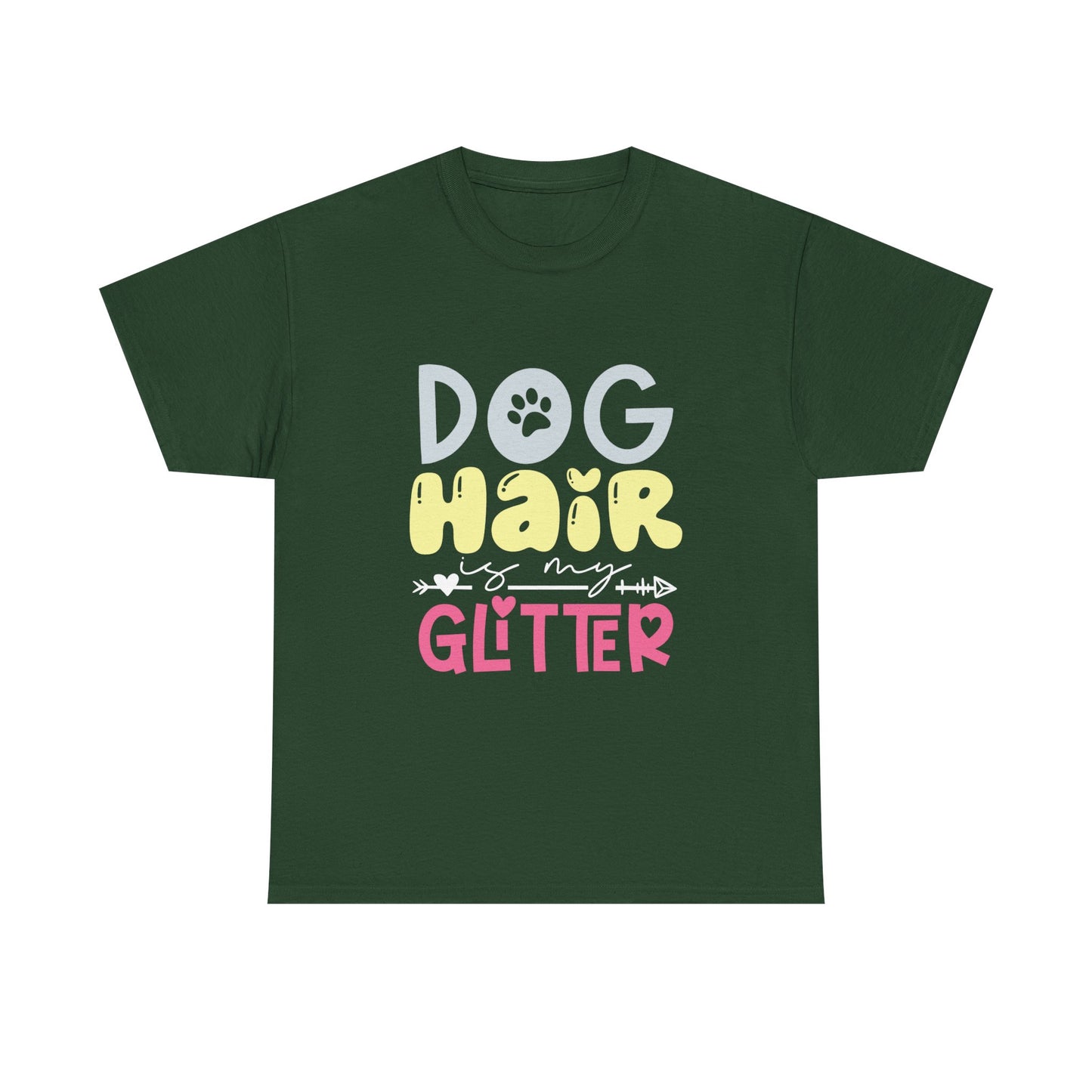 Dog Hair Glitter T-Shirt — Cute Paw Print Pet Lover Tee
