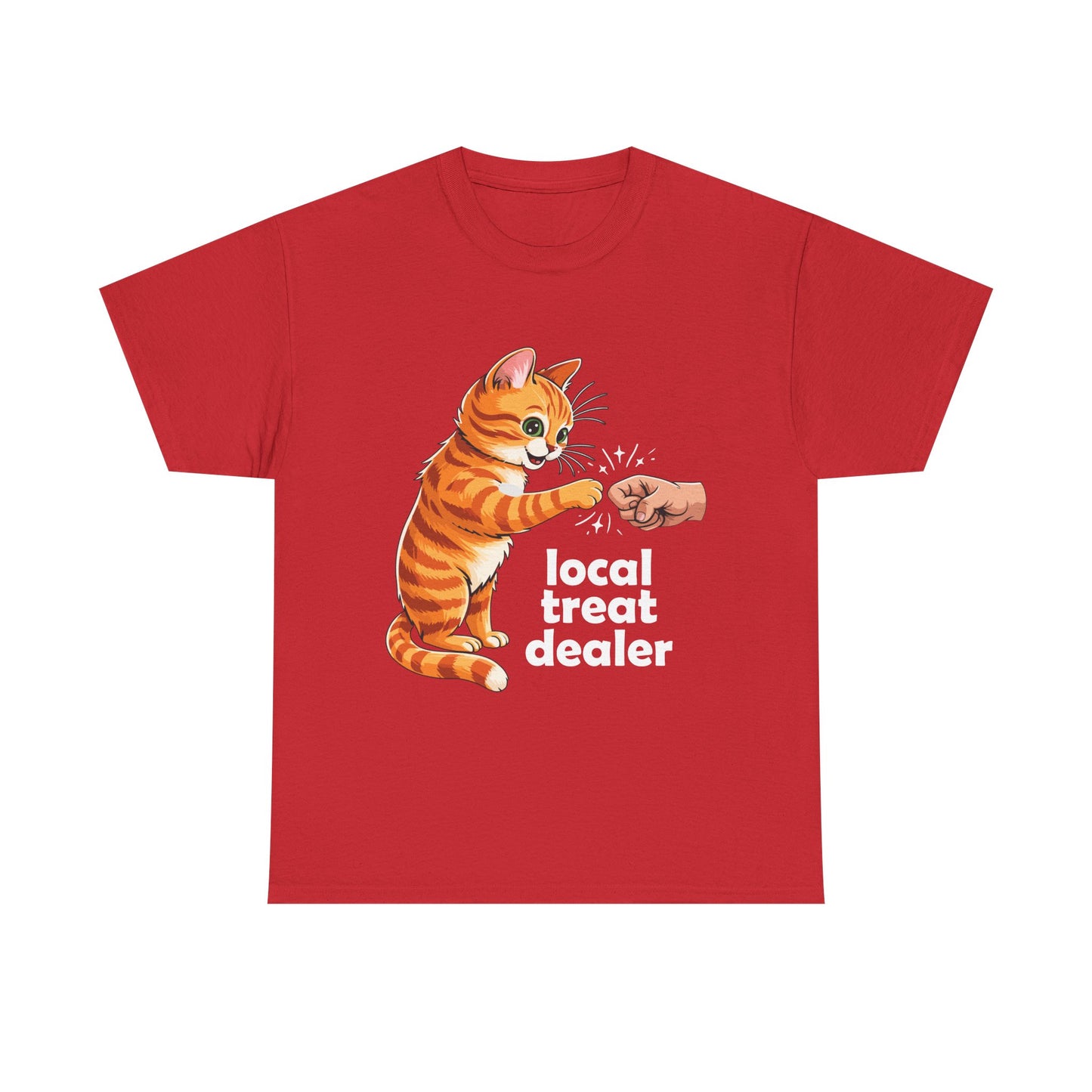 Cat T-Shirt — "Local Treat Dealer" Cute Ginger Kitty Fist Bump Tee