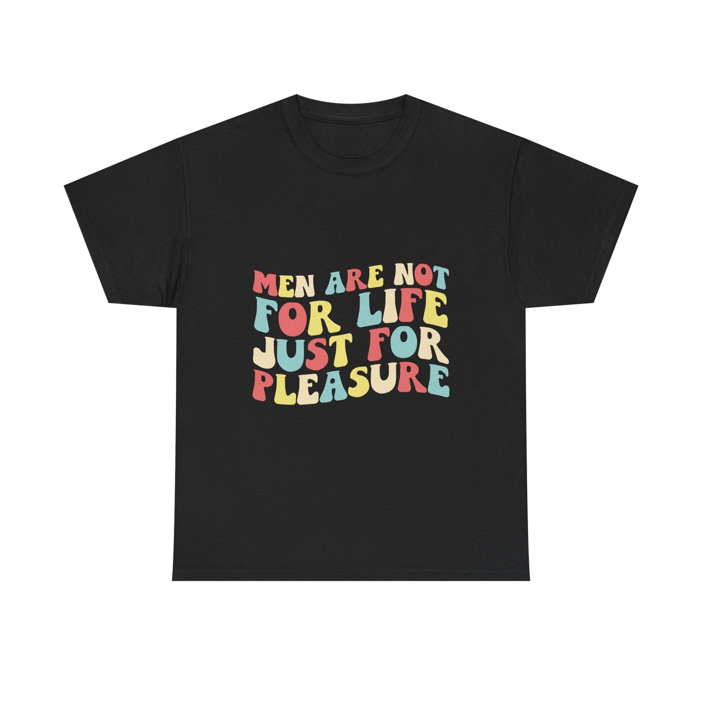 T-Shirt — "Men Are Not For Life Just For Pleasure" Retro Colorblock Graphic Tee