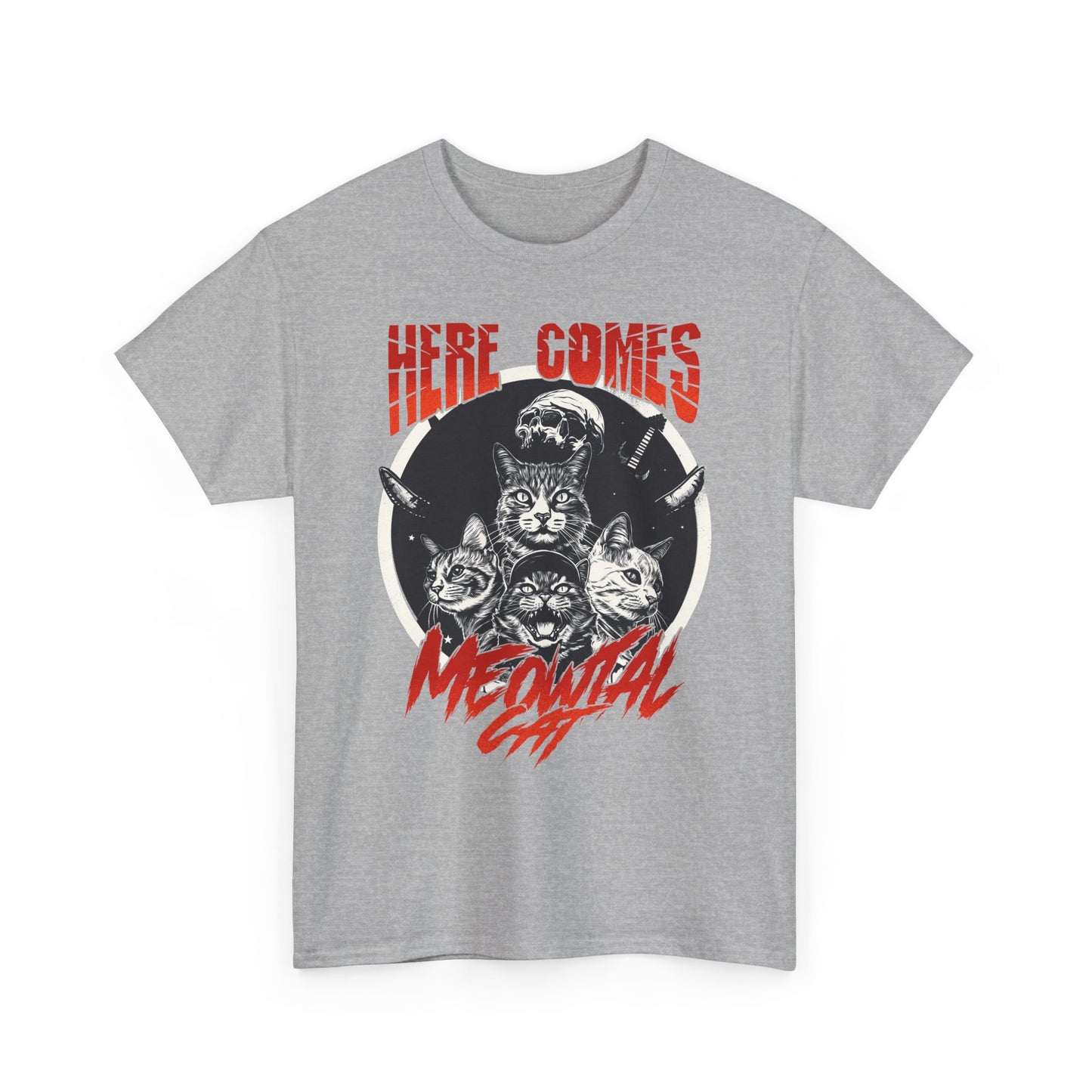 Here Comes Meowtal Cat Band T-Shirt