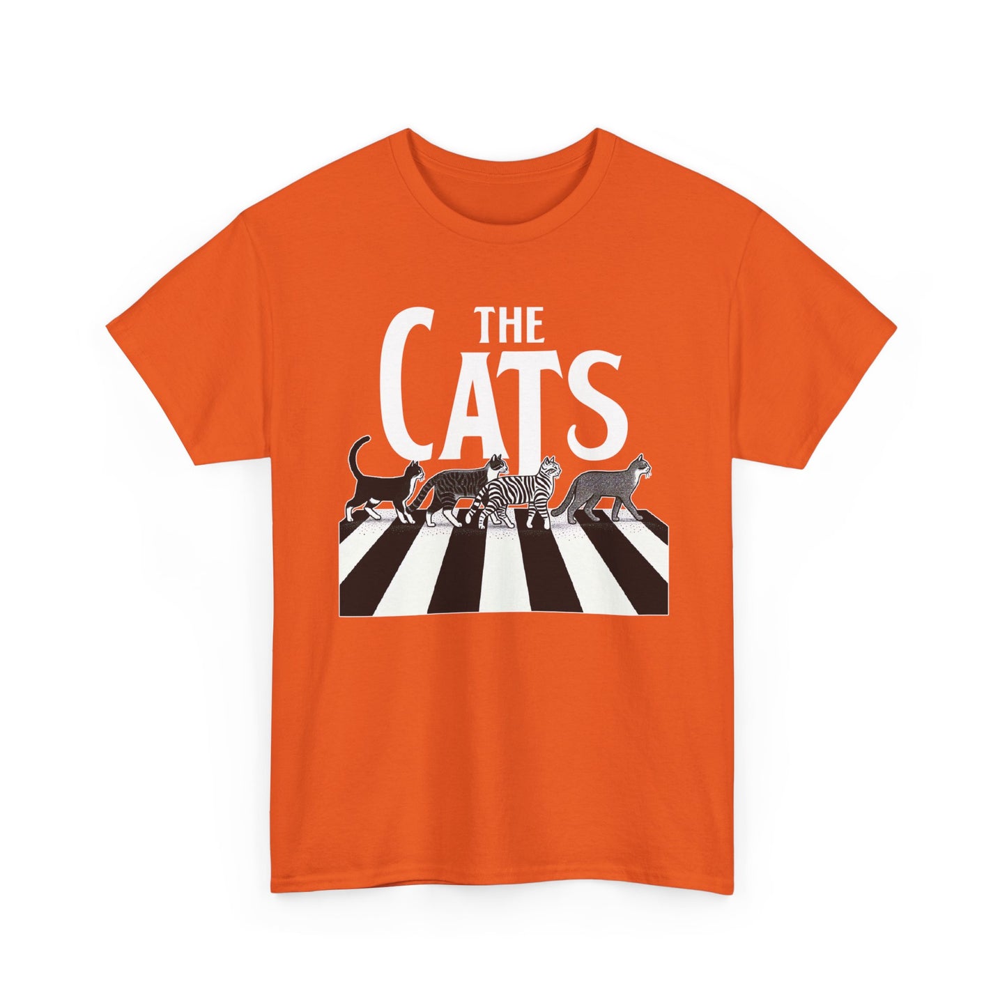 Cats Crossing T‑Shirt — Retro Black & White Cat Walk Graphic Tee