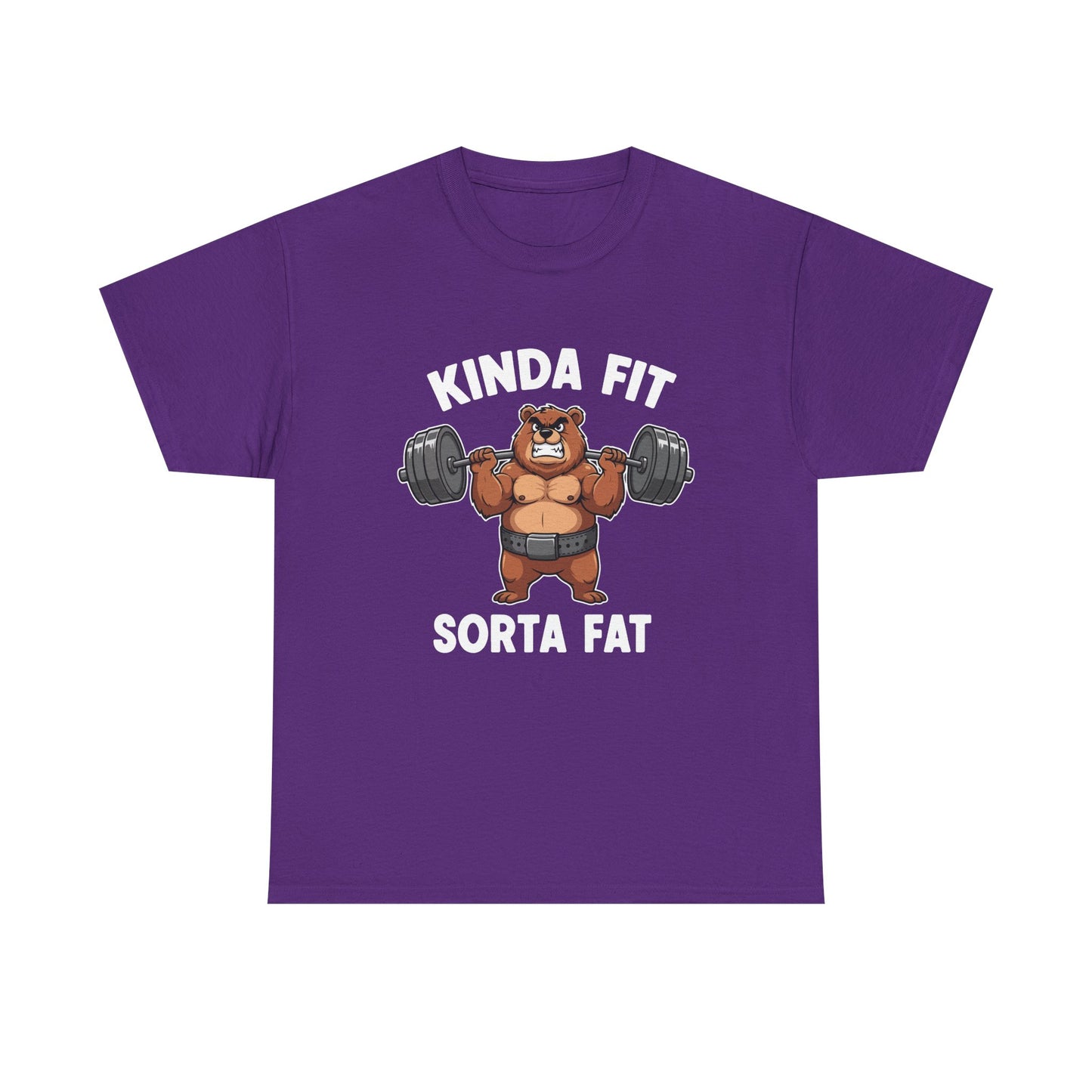 Kinda Fit Sorta Fat T-Shirt — Funny Bear Weightlifting Gym Tee