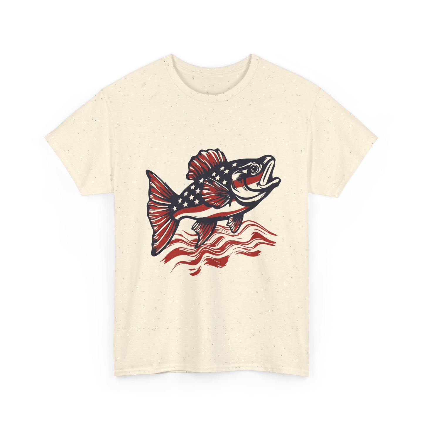 Walleye Fishing Graphic Tee – Retro Red & Black Fish Design