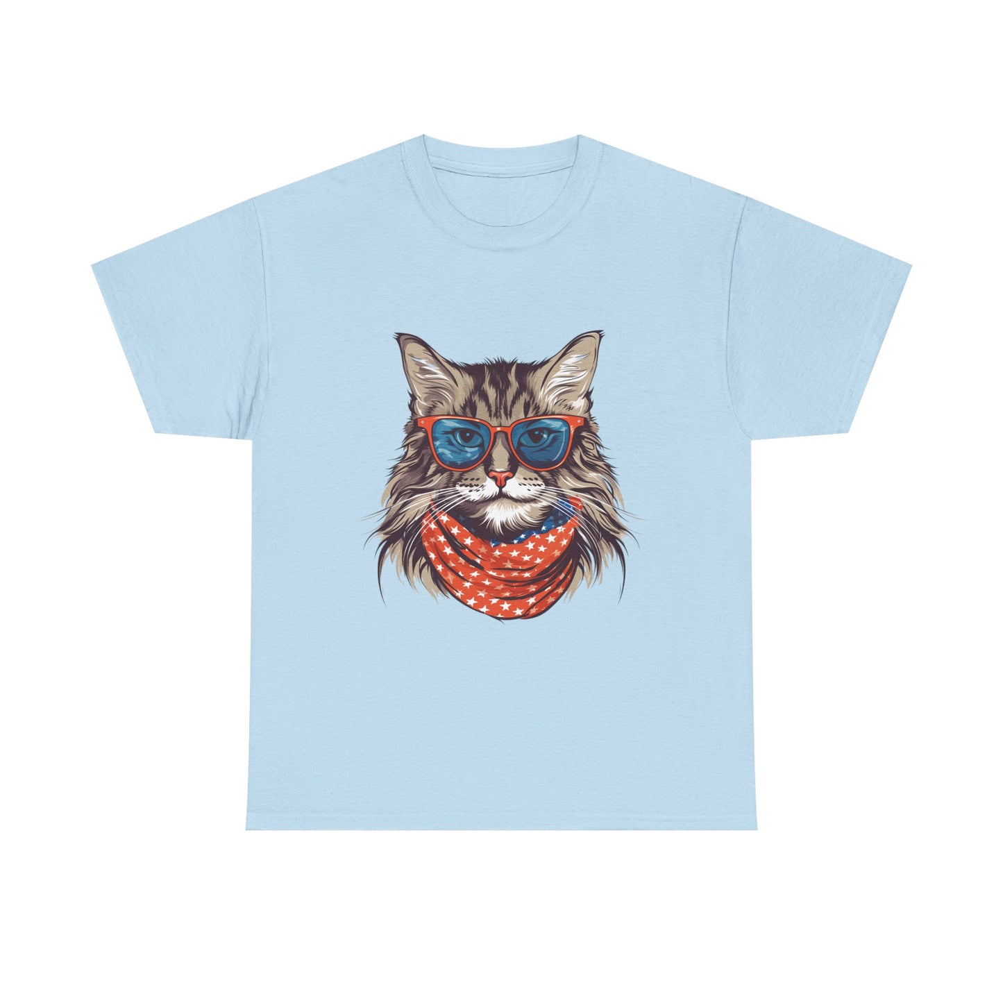 Cat with Sunglasses & Bandana T-Shirt — Cool Retro Cat Graphic Tee