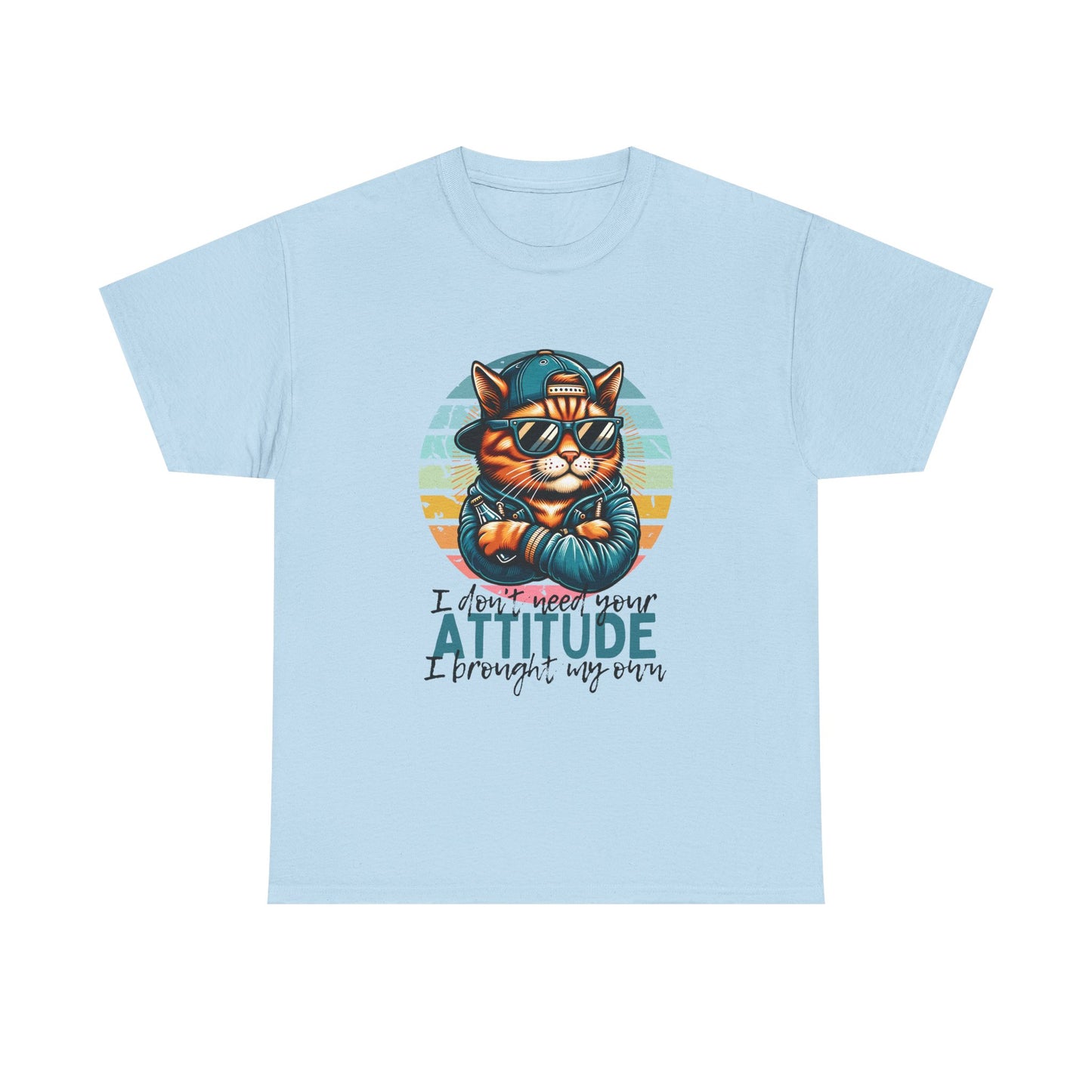 Cat Attitude T-Shirt – Retro Cool Cat Graphic Tee ("I didn’t lose my attitude, I brought my own")