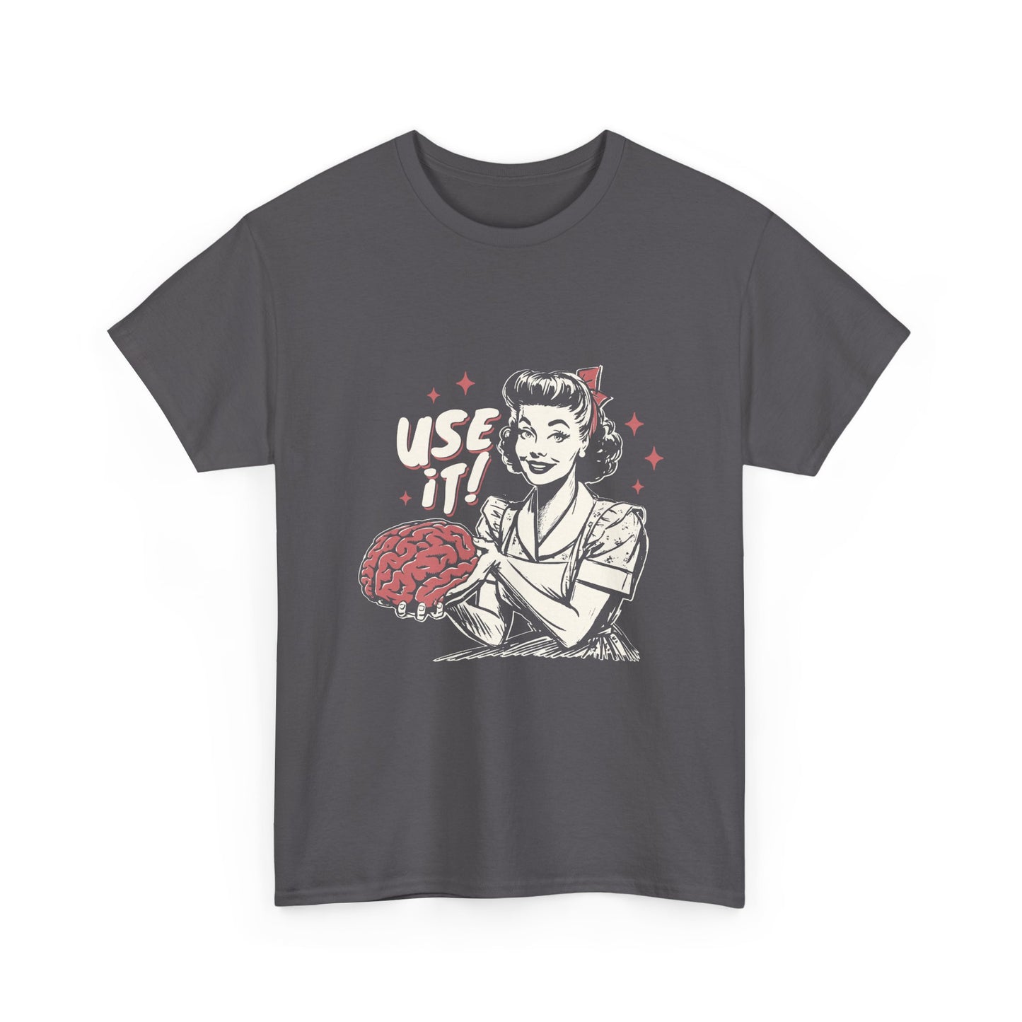 Use It! Retro Nurse Holding Brain Vintage Graphic Tee
