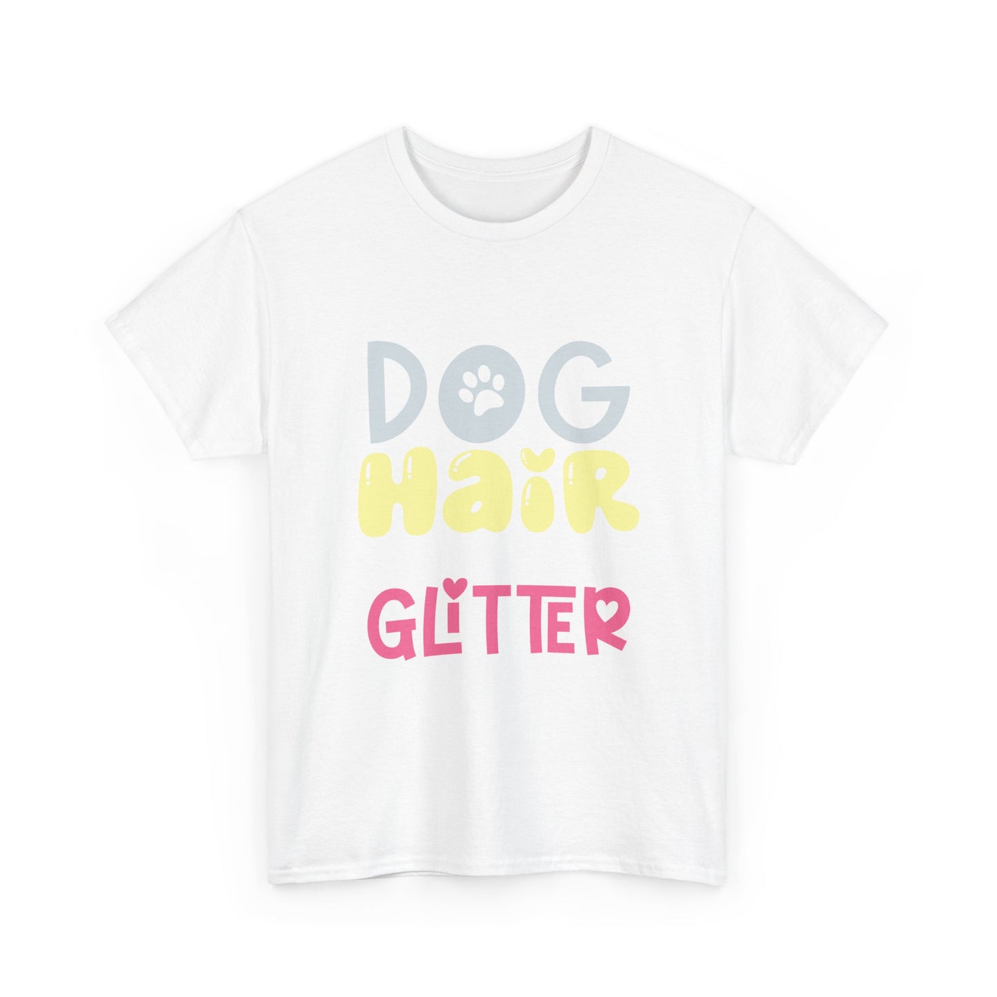 Dog Hair Glitter T-Shirt — Cute Paw Print Pet Lover Tee