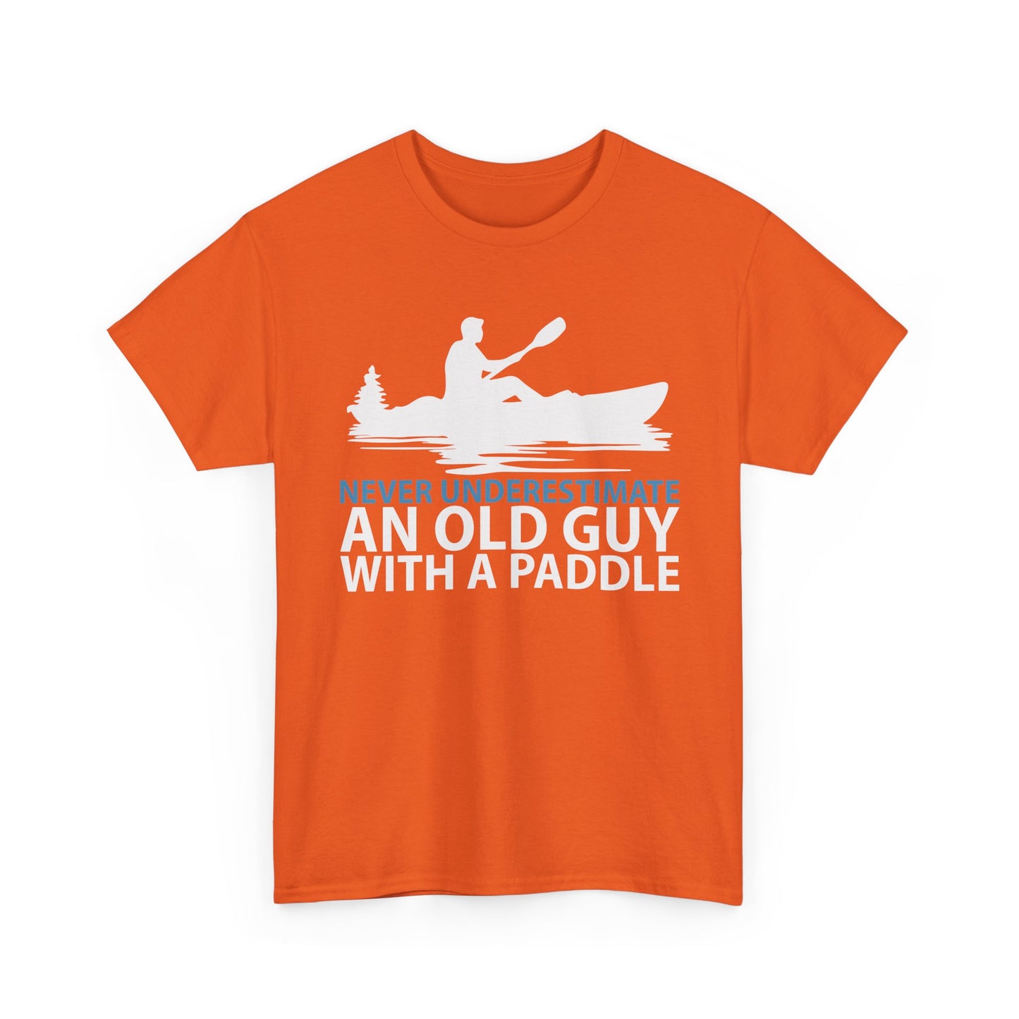 Kayak T-Shirt — "Never Underestimate An Old Guy With A Paddle" Vintage Paddleboarding Tee