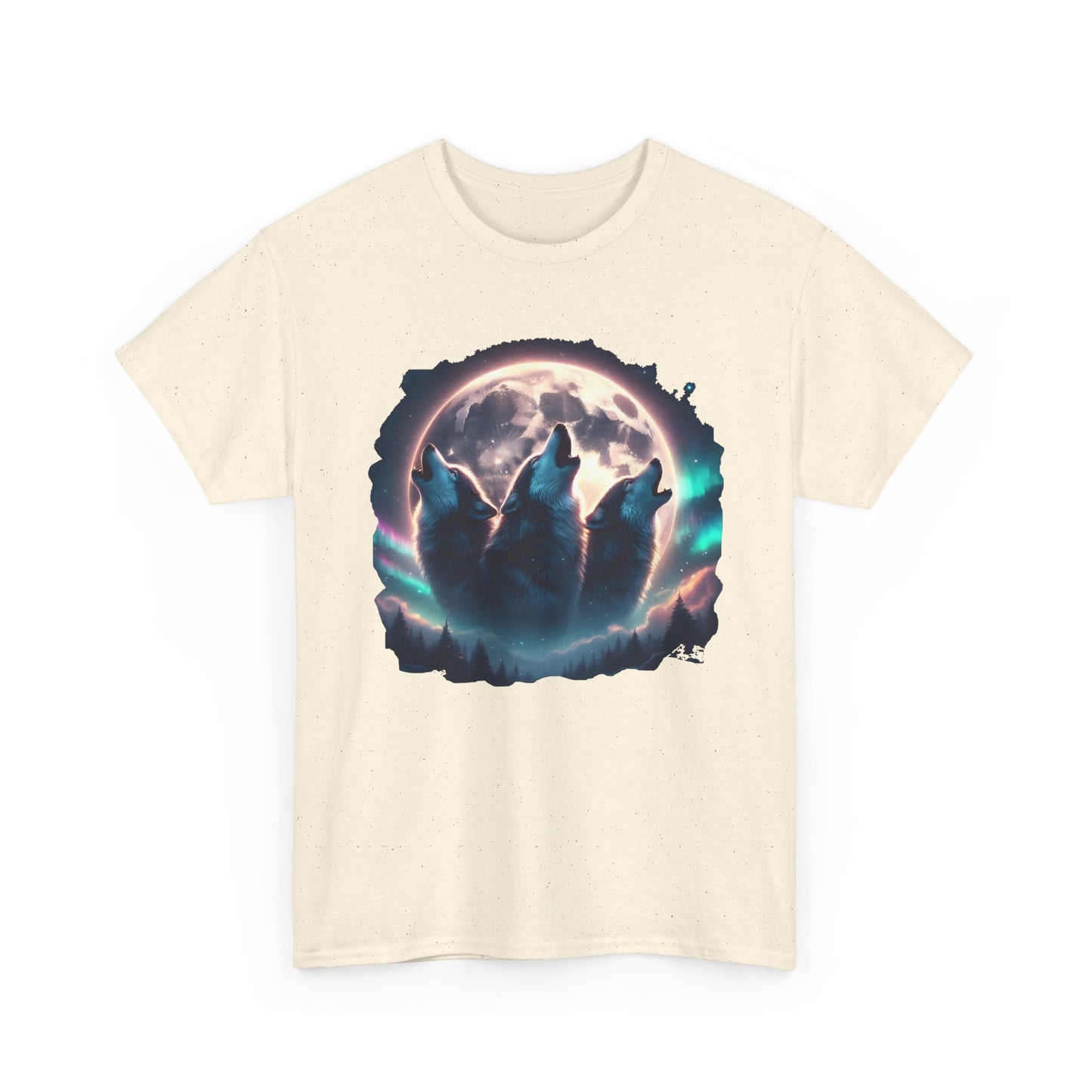 Wolf Moon T-Shirt — Howling Wolves Silhouette at Full Moon Graphic Tee