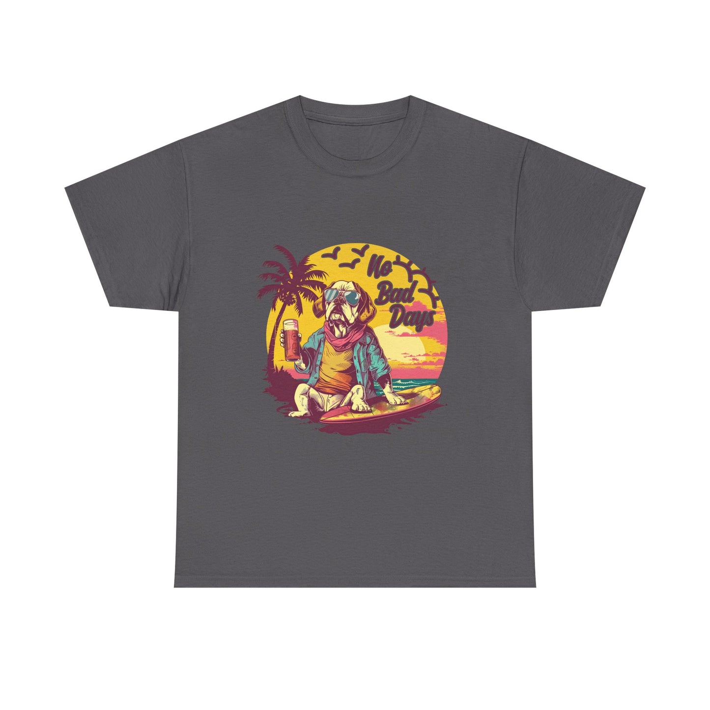 T-Shirt — "No Bad Days" Surf Sloth Retro Beach Tee
