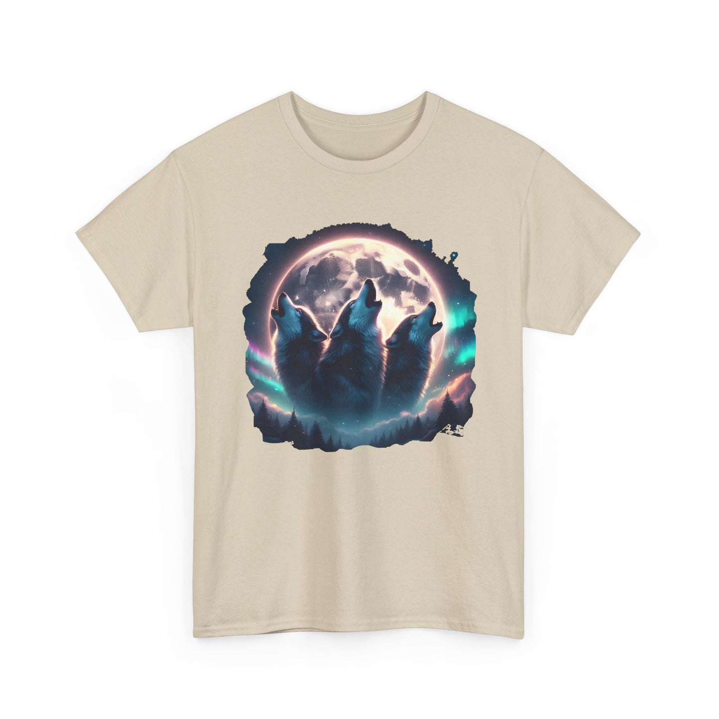 Wolf Moon T-Shirt — Howling Wolves Silhouette at Full Moon Graphic Tee