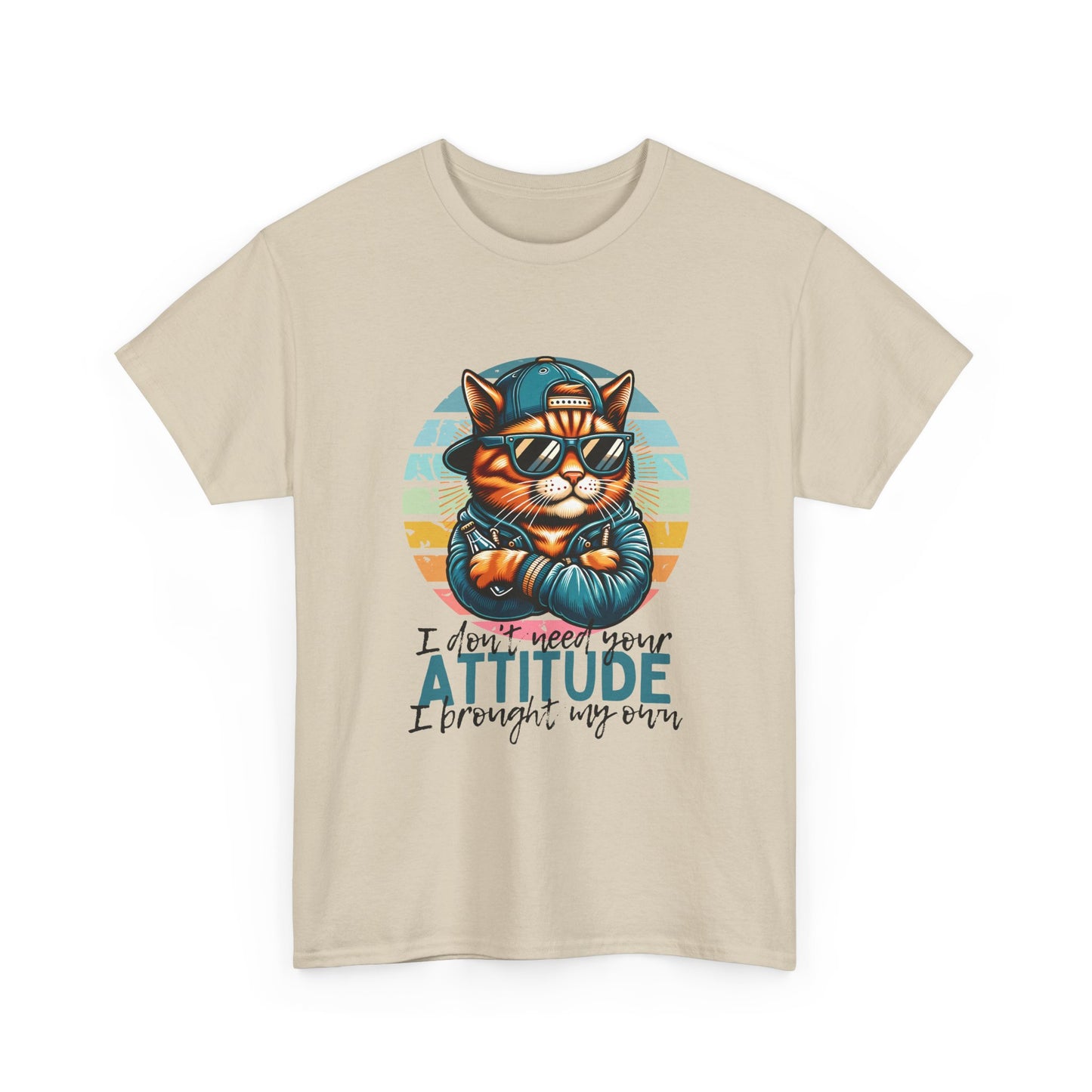 Cat Attitude T-Shirt – Retro Cool Cat Graphic Tee ("I didn’t lose my attitude, I brought my own")