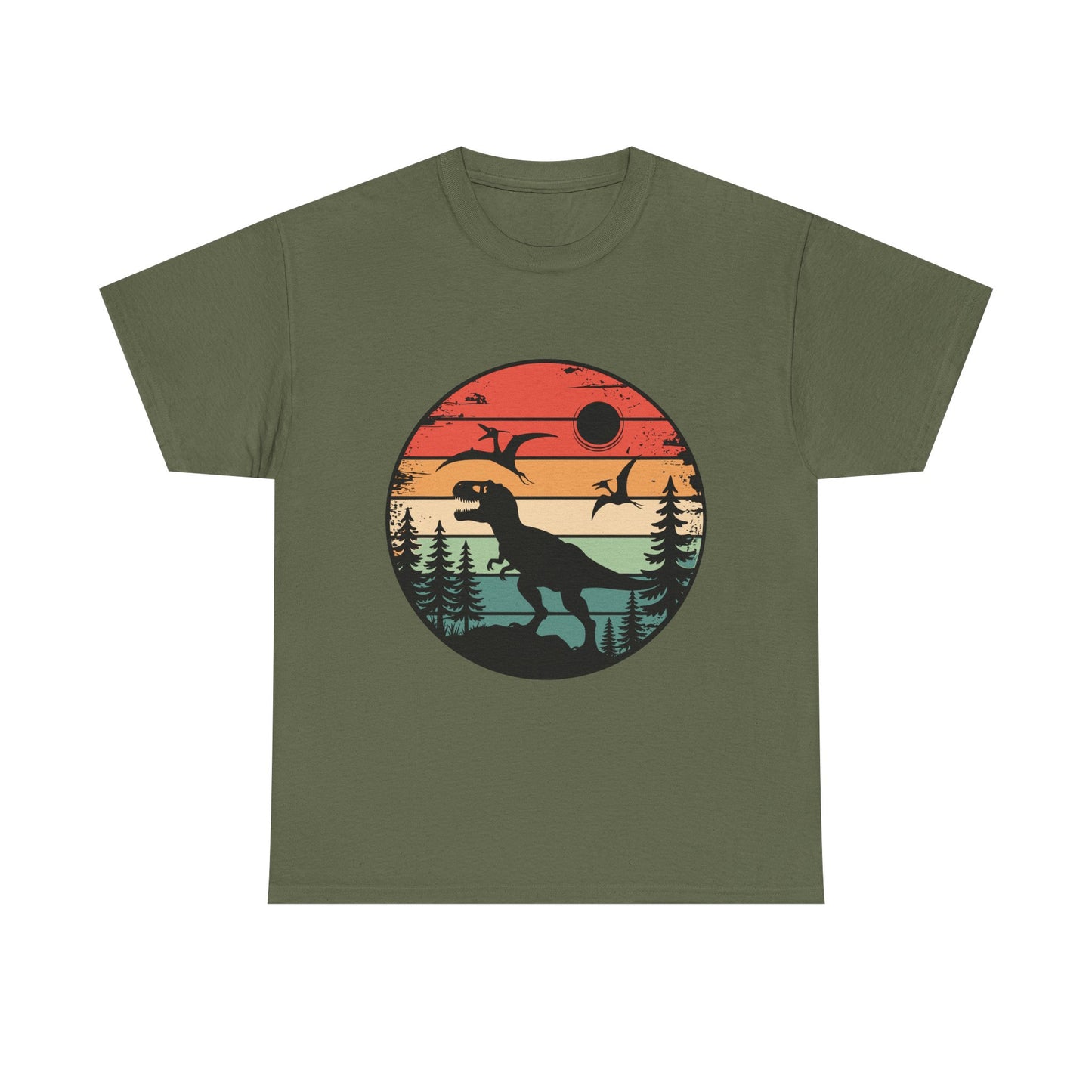 T-Rex Sunset Tee — Retro Dinosaur Graphic T-Shirt
