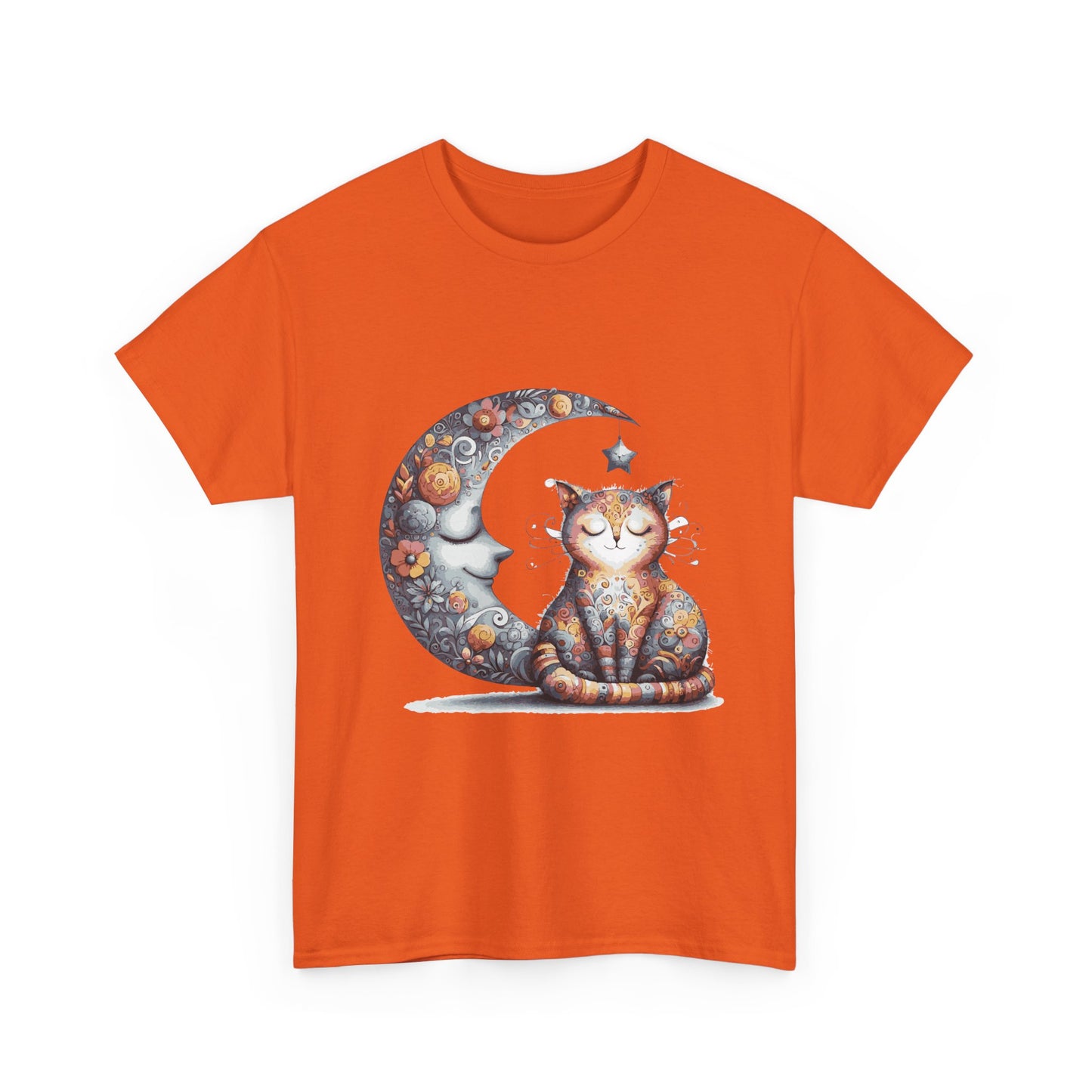 Cat Moon T-Shirt — Whimsical Cosmic Cat Graphic Tee