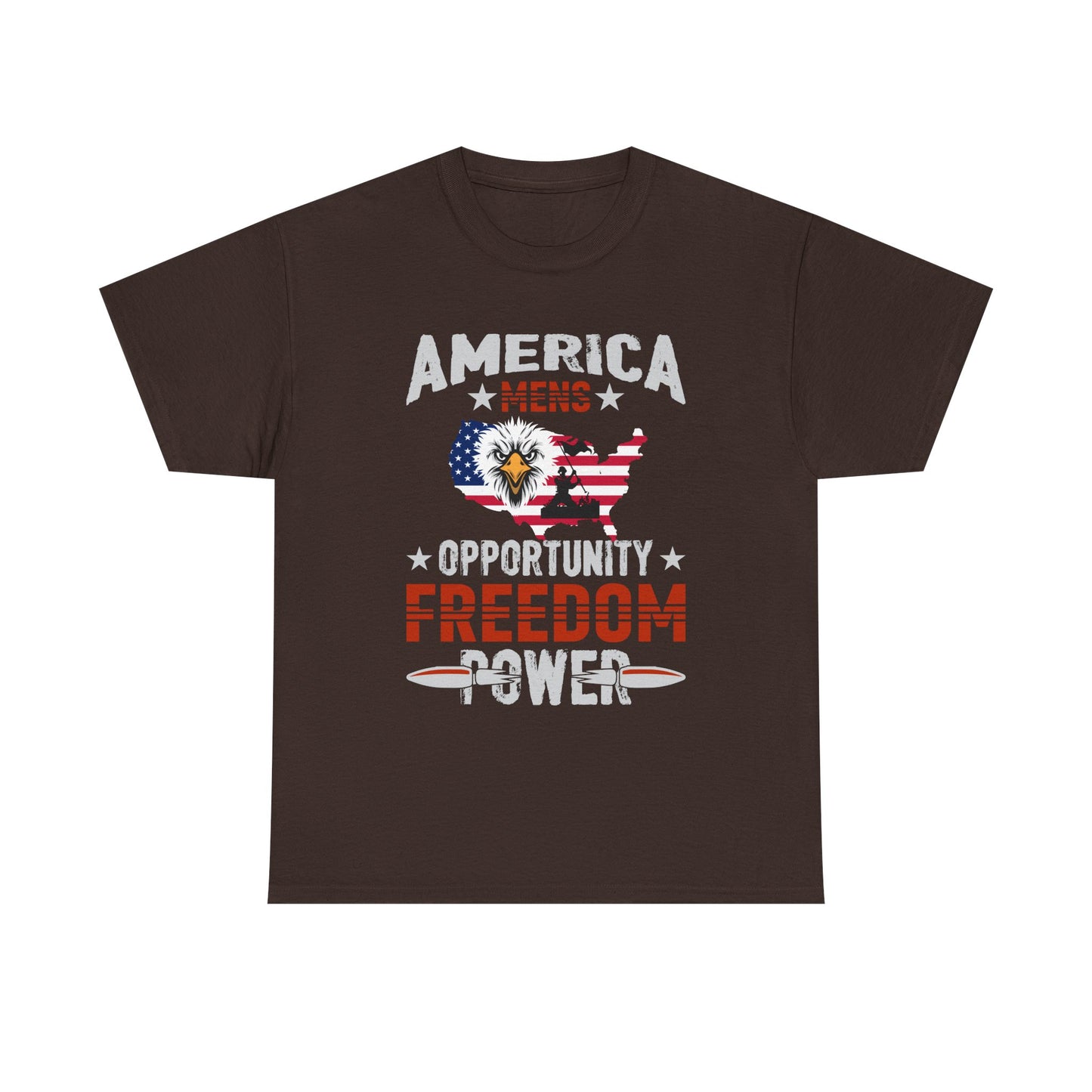 Freedom Power Patriotic T‑Shirt — America Opportunity & Veterans Flag Design