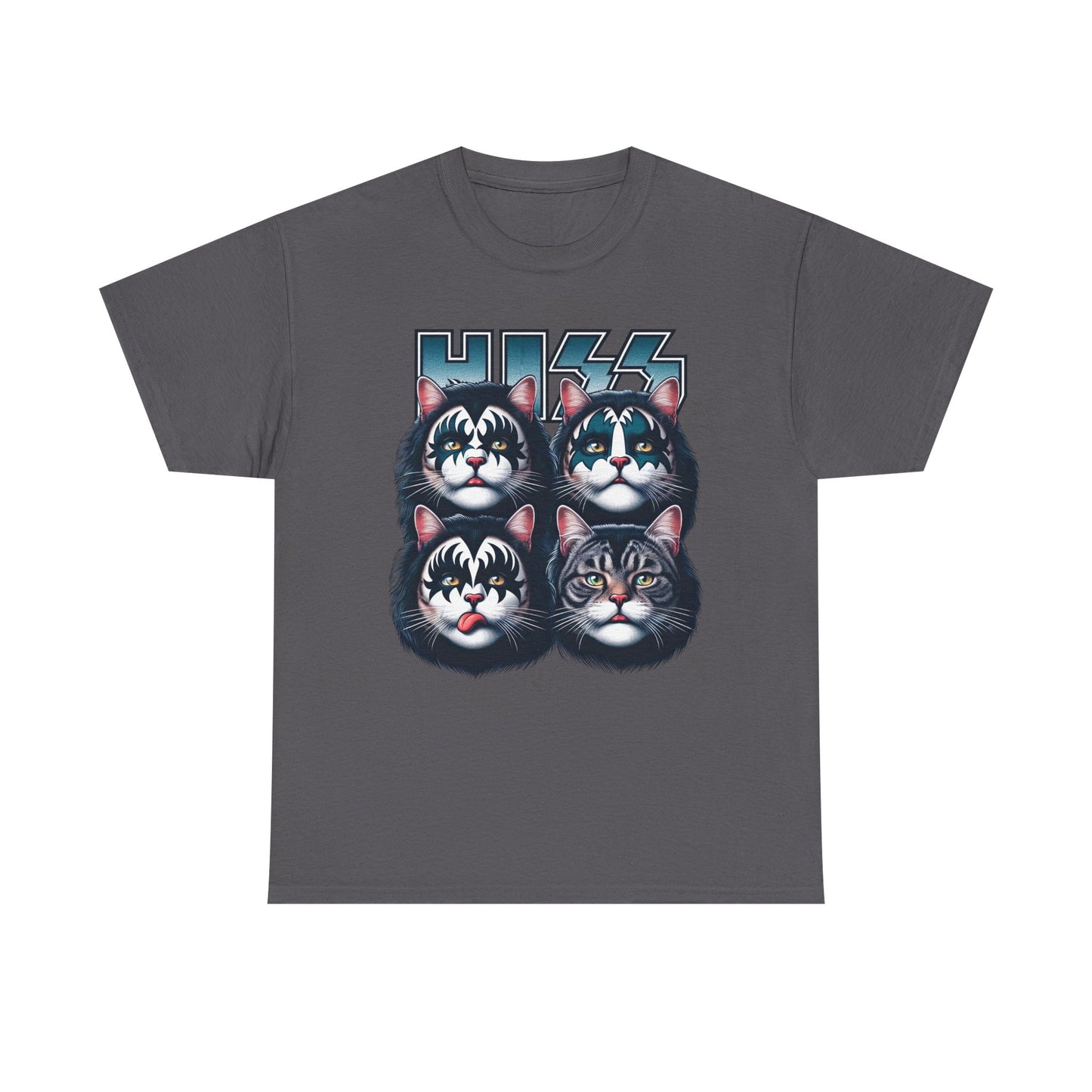 KISS-Style Rock Cat Band T-Shirt
