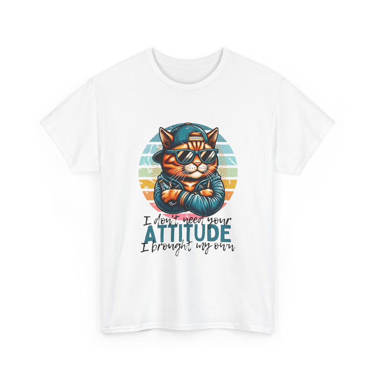 Cat Attitude T-Shirt – Retro Cool Cat Graphic Tee ("I didn’t lose my attitude, I brought my own")