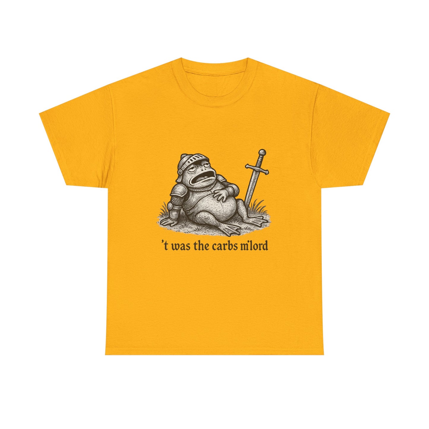 T-Shirt — 't was the carbs m'lord Funny Fantasy Frog Graphic Tee