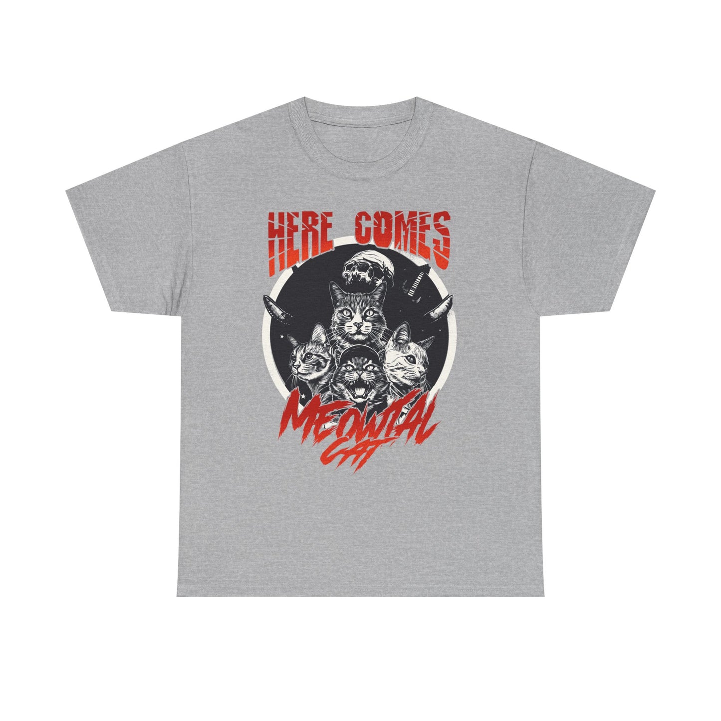Here Comes Meowtal Cat Band T-Shirt