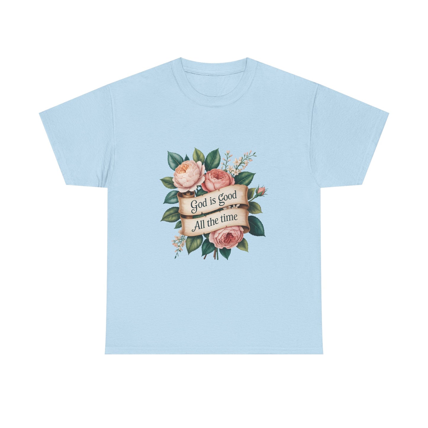 Floral "God is Good All the Time" T‑Shirt