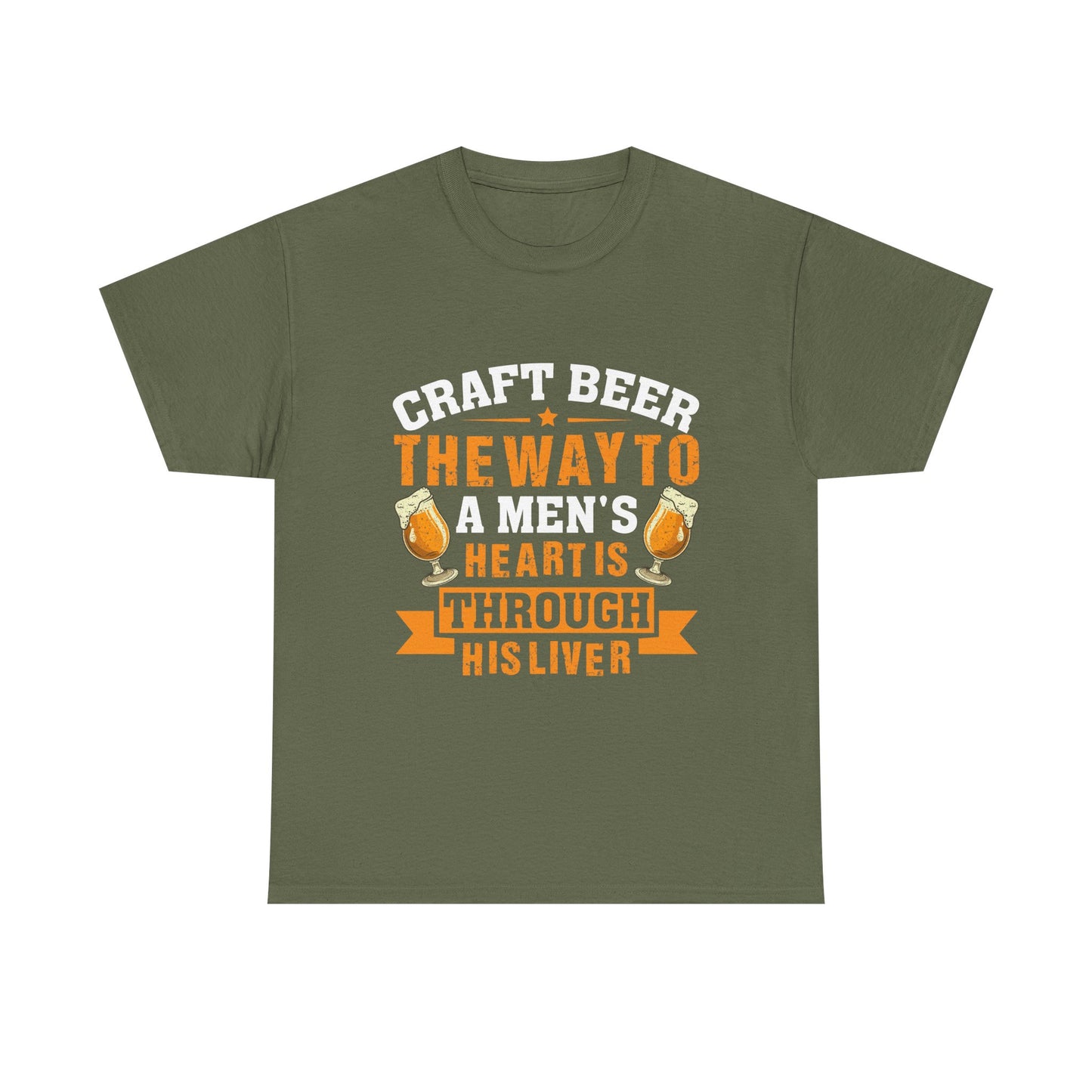 Craft Beer Tee — “Craft Beer: The Way to a Man’s Heart Is Through His Liver” Graphic Shirt